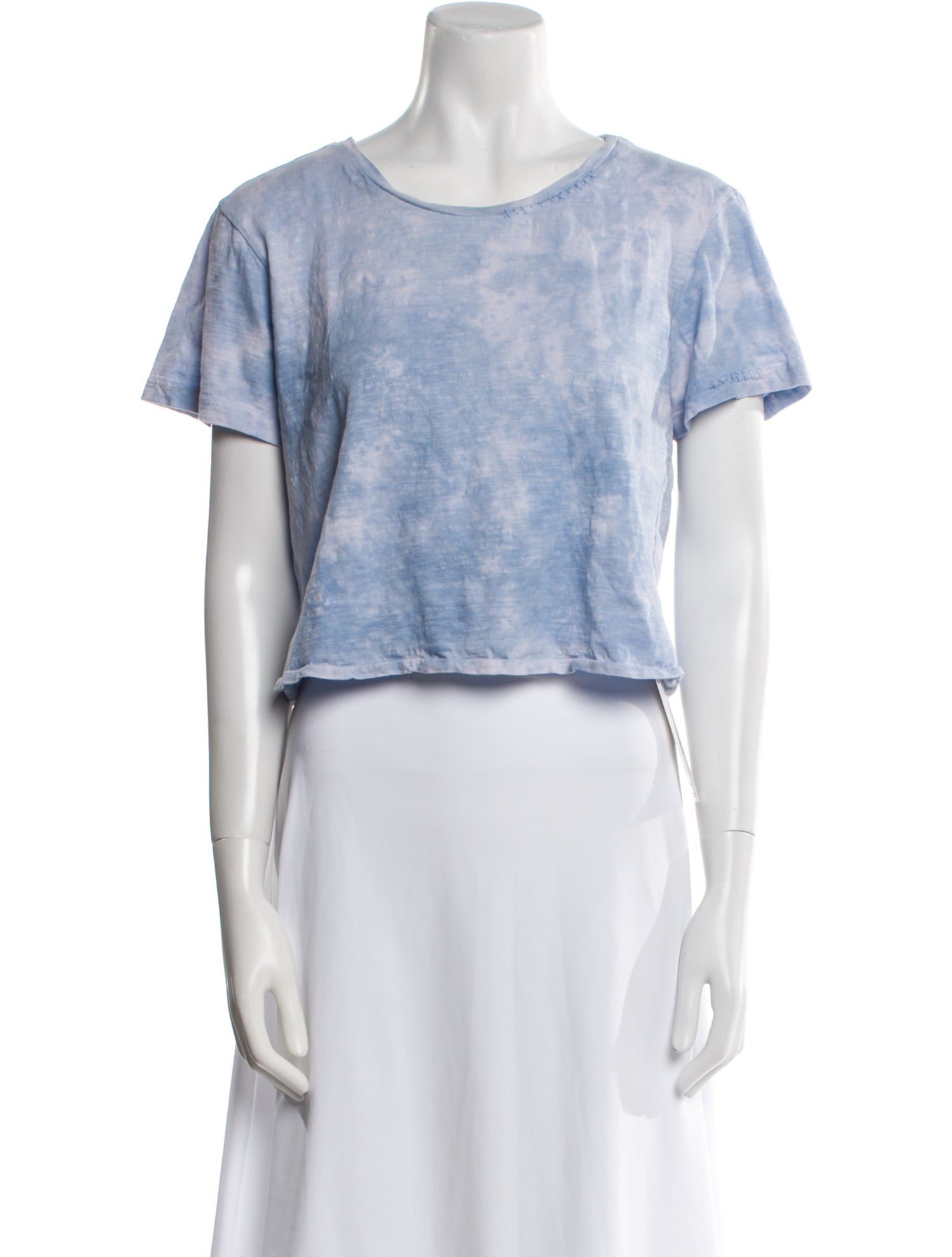 LoveShackFancy Scoop Neck Short Sleeve Crop Top