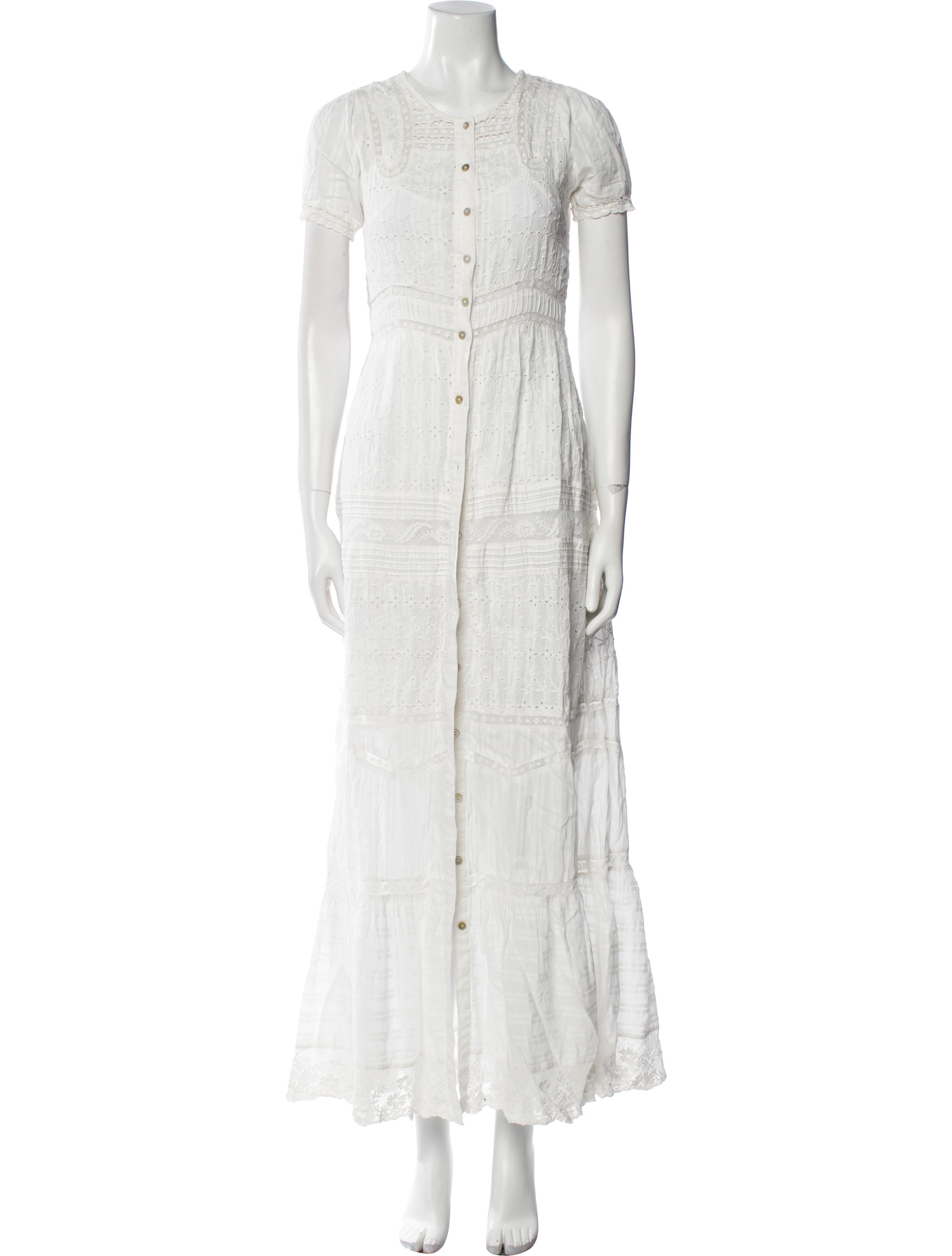 LoveShackFancy Crew Neck Long Dress