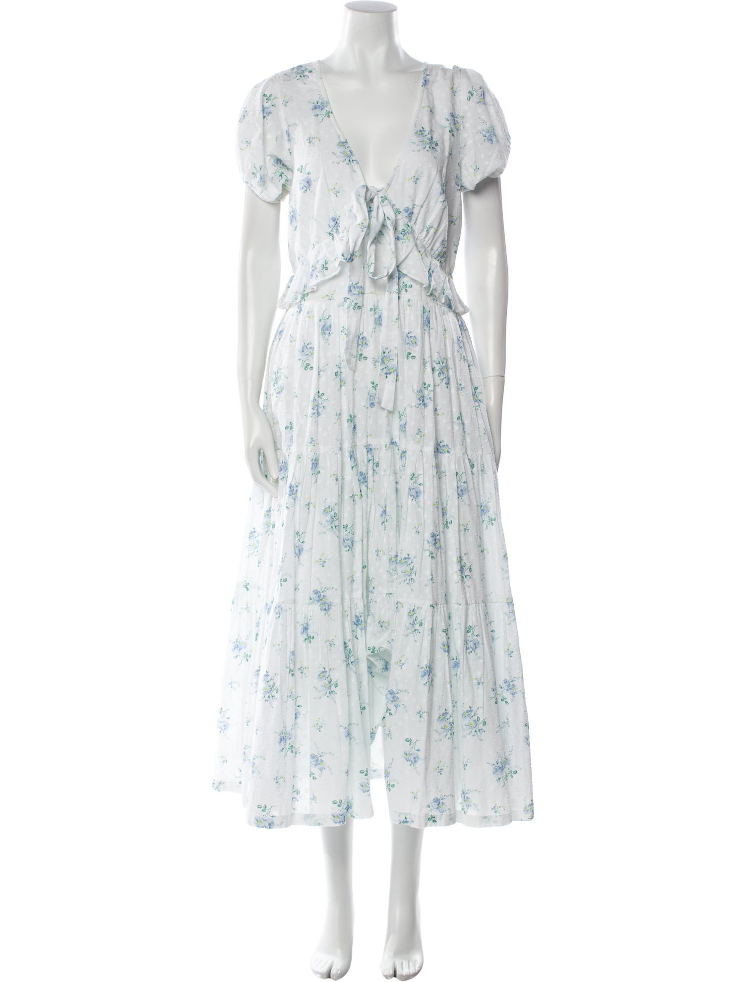 LoveShackFancy Floral Print Long Dress