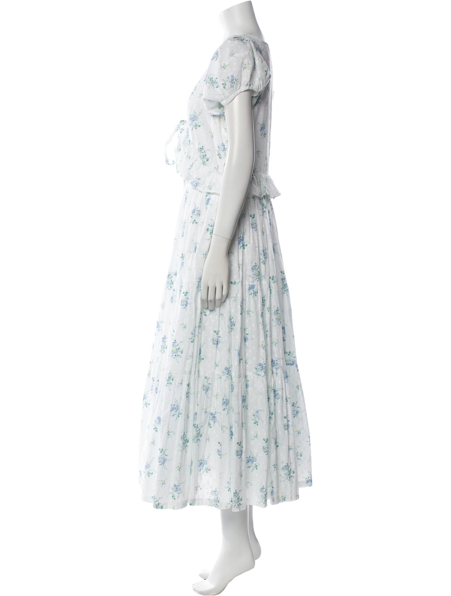 LoveShackFancy Floral Print Long Dress