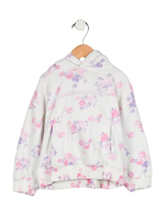 LoveShackFancy Girls' Floral Print Hoodie