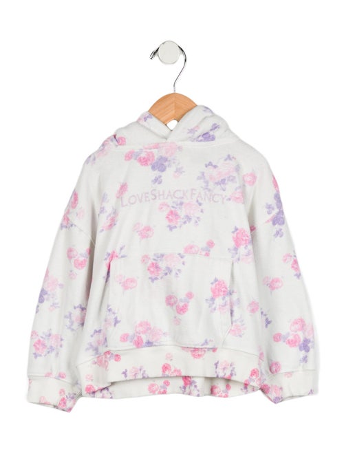 LoveShackFancy Girls' Floral Print Hoodie