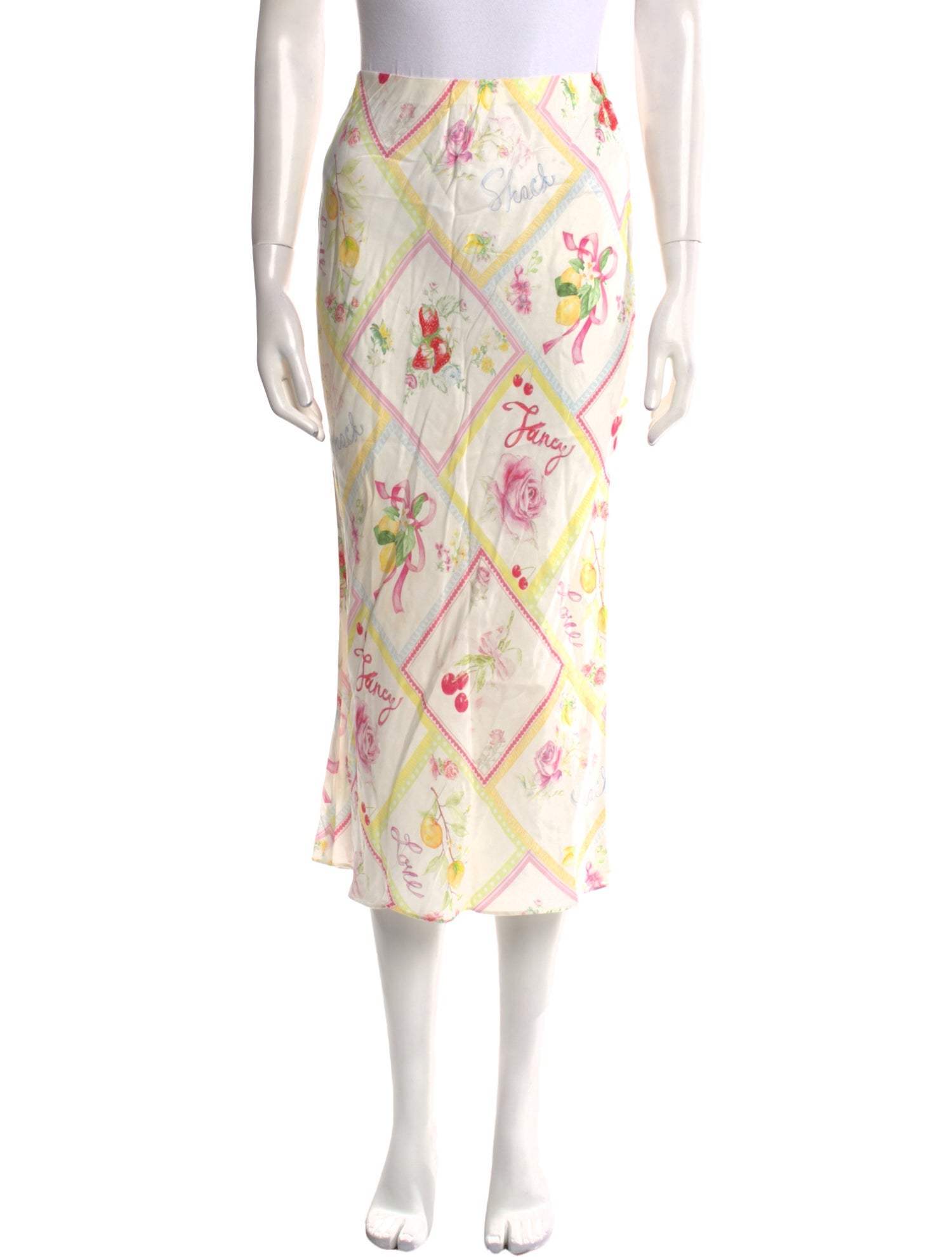 LoveShackFancy Silk Midi Length Skirt