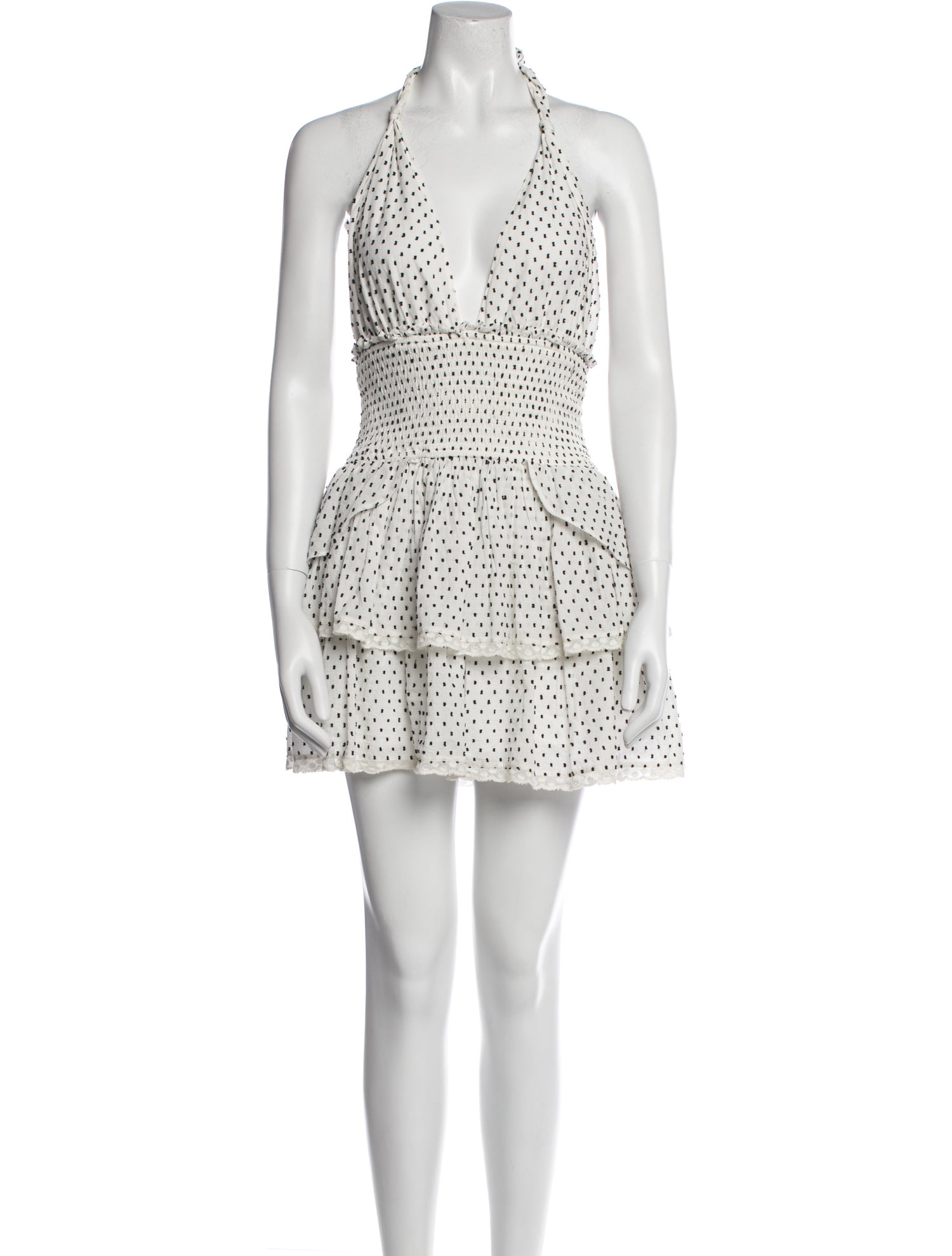 LoveShackFancy Polka Dot Print Mini Dress