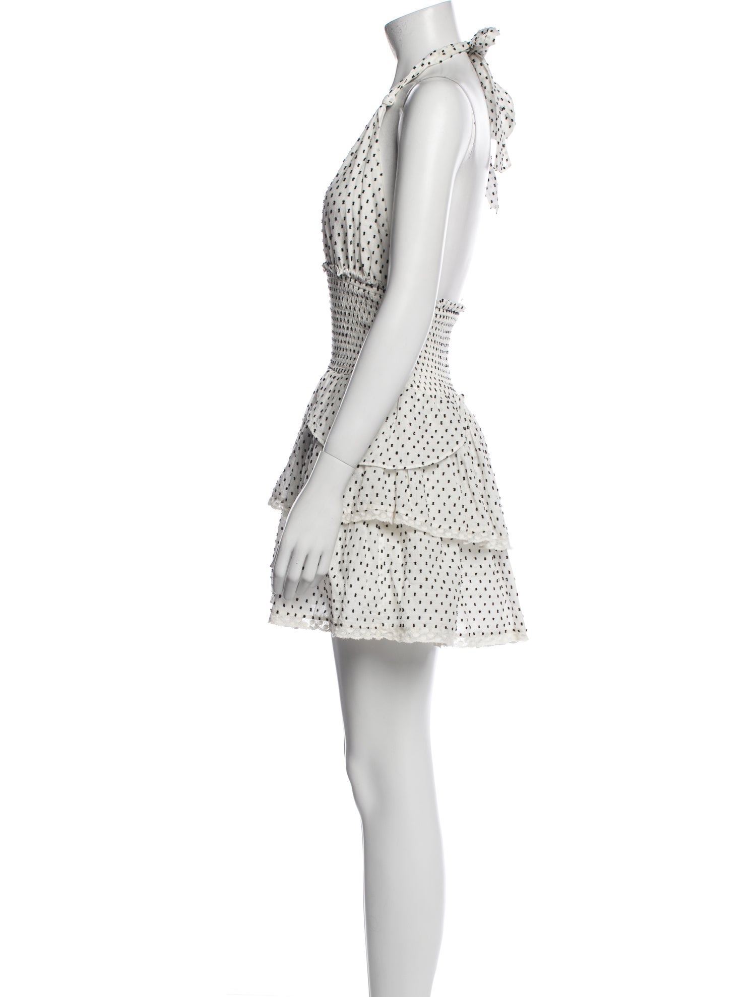 LoveShackFancy Polka Dot Print Mini Dress