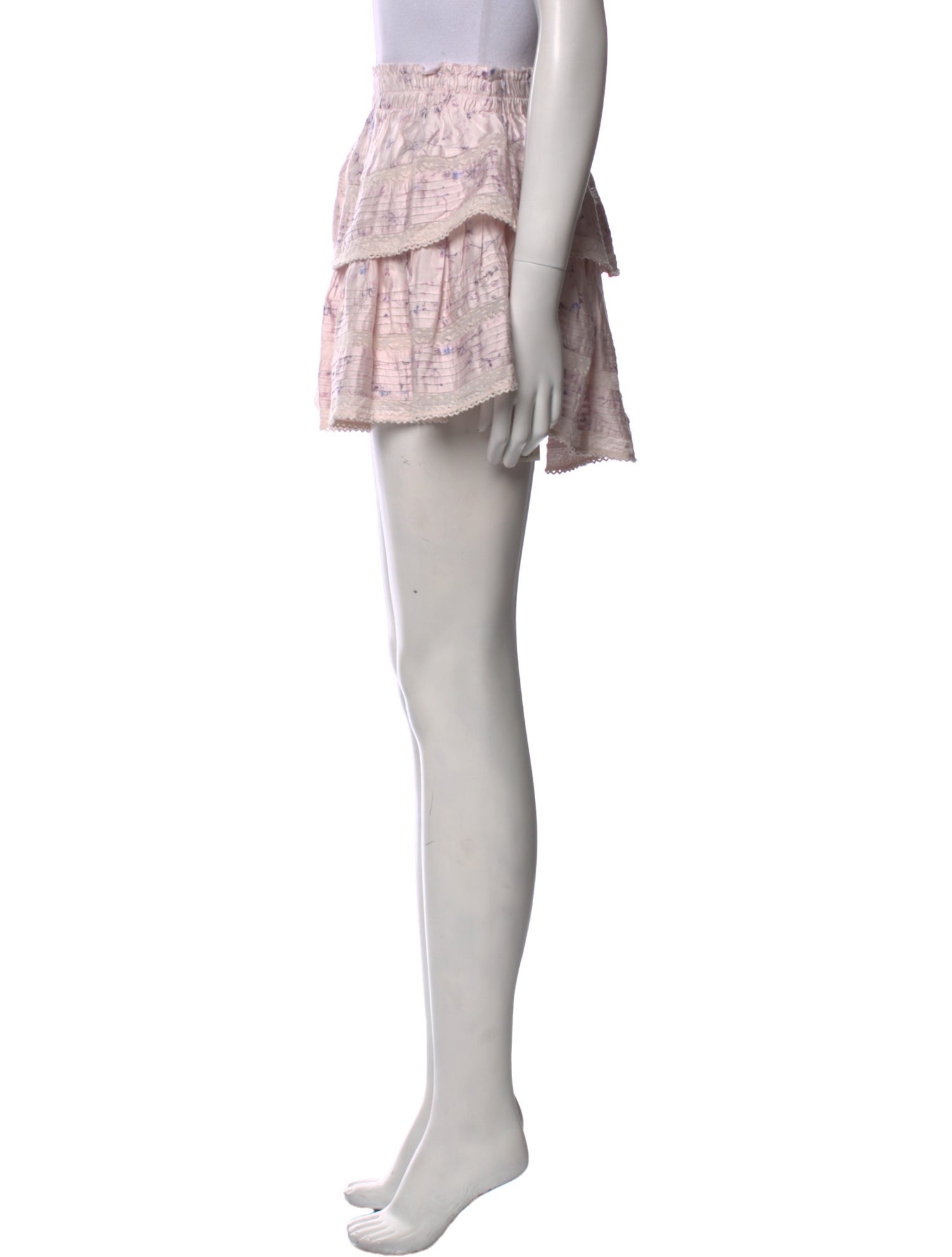 LoveShackFancy Floral Print Mini Skirt