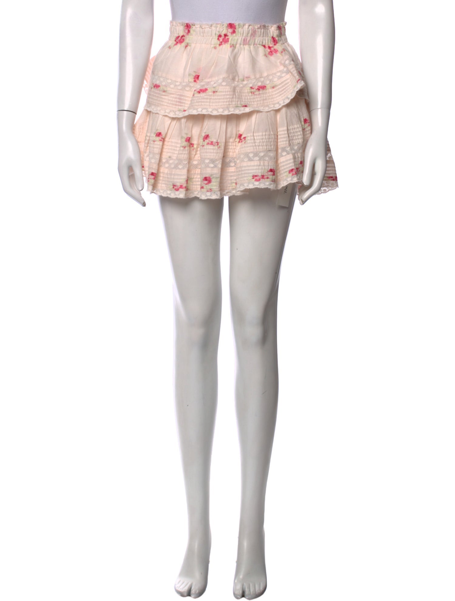LoveShackFancy Floral Print Mini Skirt w/ Tags