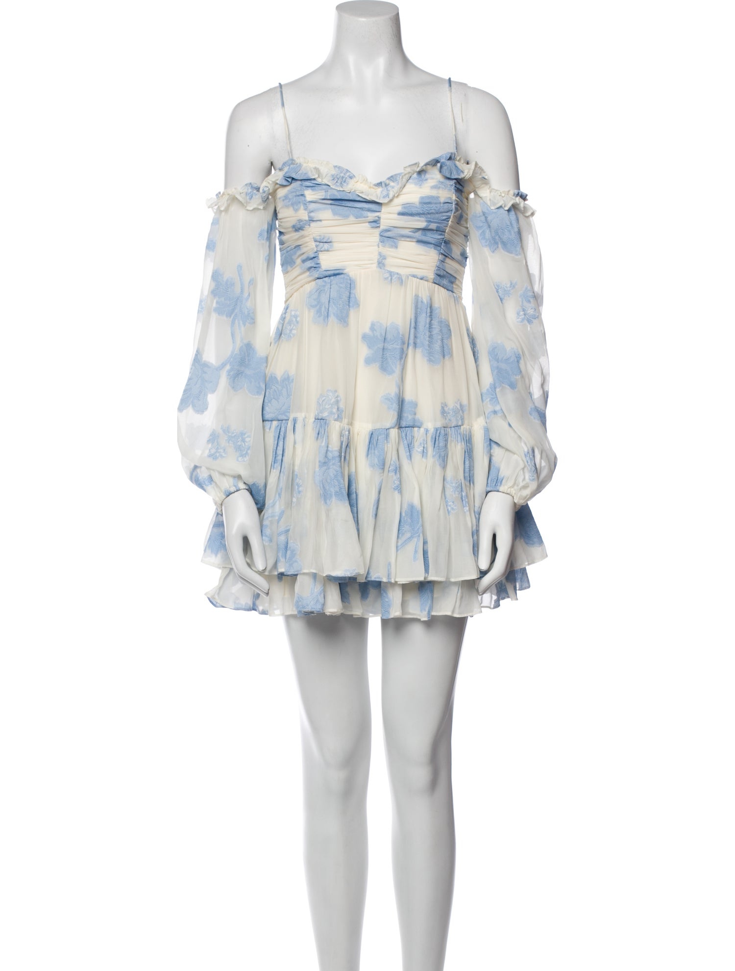 LoveShackFancy Floral Print Mini Dress