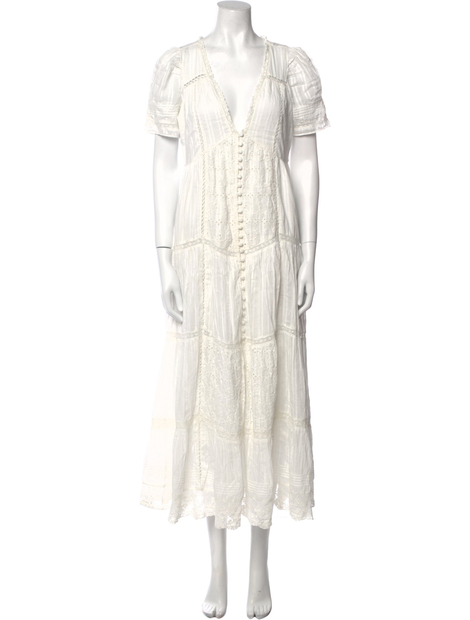 LoveShackFancy V-Neck Midi Length Dress w/ Tags