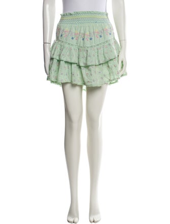 LoveShackFancy Floral Print Mini Skirt