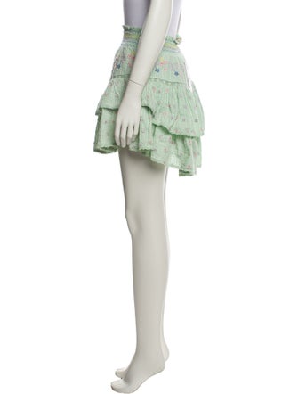 LoveShackFancy Floral Print Mini Skirt