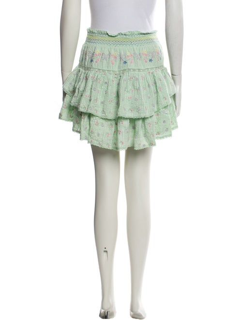 LoveShackFancy Floral Print Mini Skirt