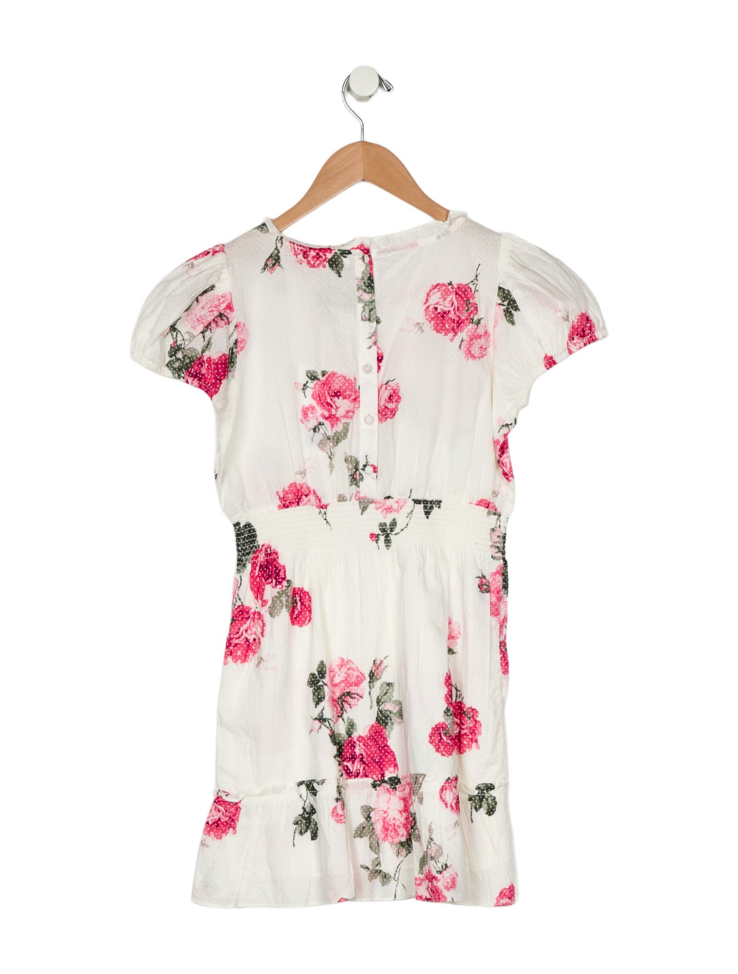 LoveShackFancy Girls' Print Shot Sleeve Dress w/Tags