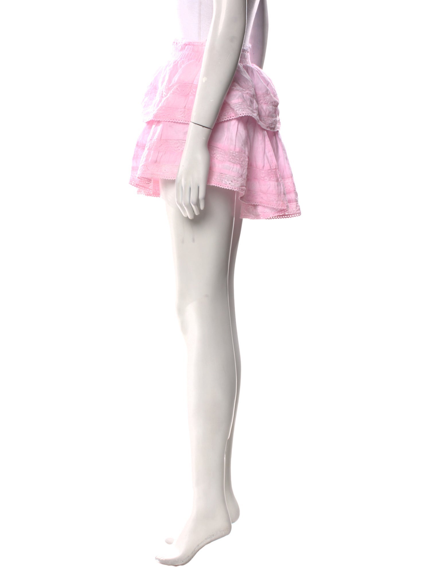 LoveShackFancy Ruffle Embellishment Mini Skirt