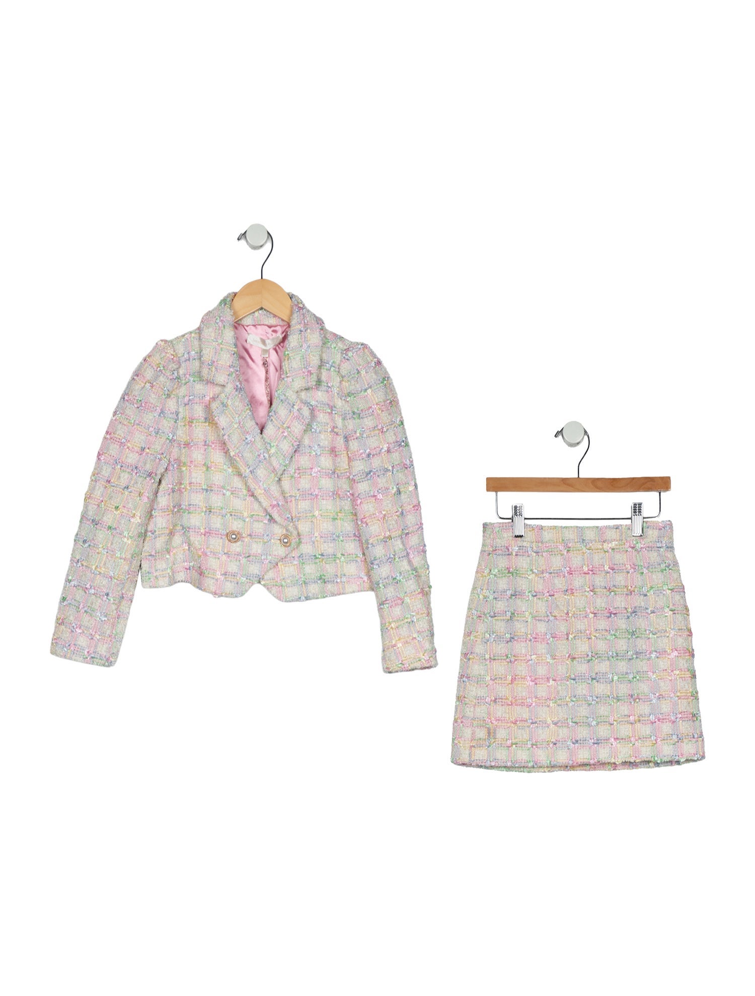 LoveShackFancy Girls' Tweed Skirt Set w/Tags