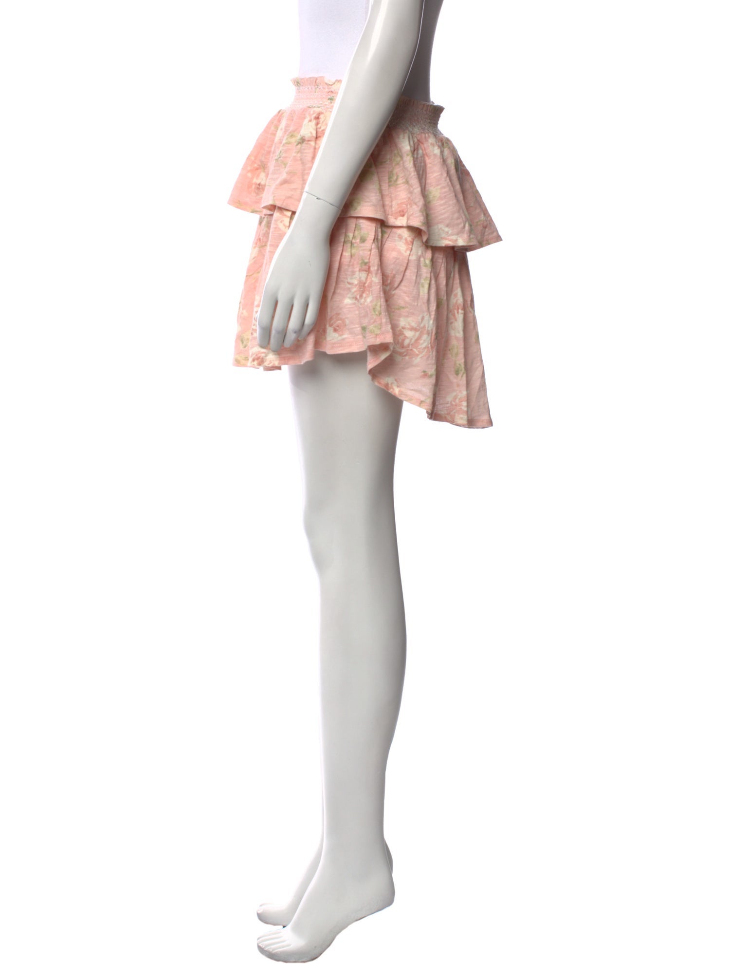 LoveShackFancy Floral Print Mini Skirt