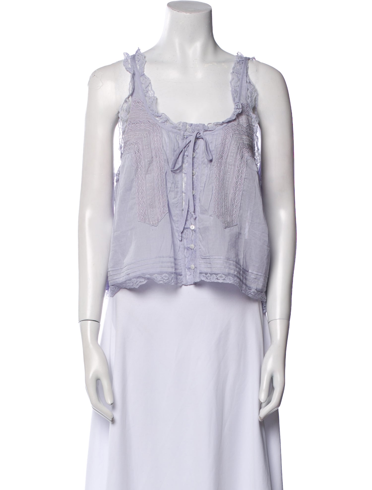 LoveShackFancy Square Neckline Sleeveless Crop Top w/ Tags