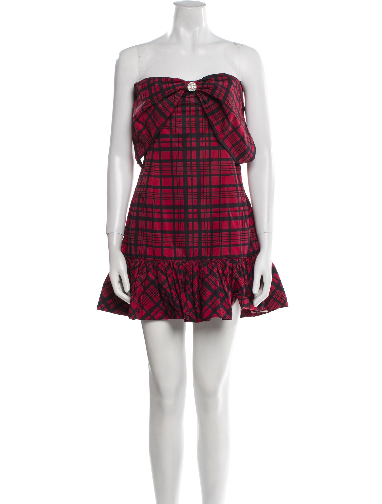 LoveShackFancy Plaid Print Mini Dress