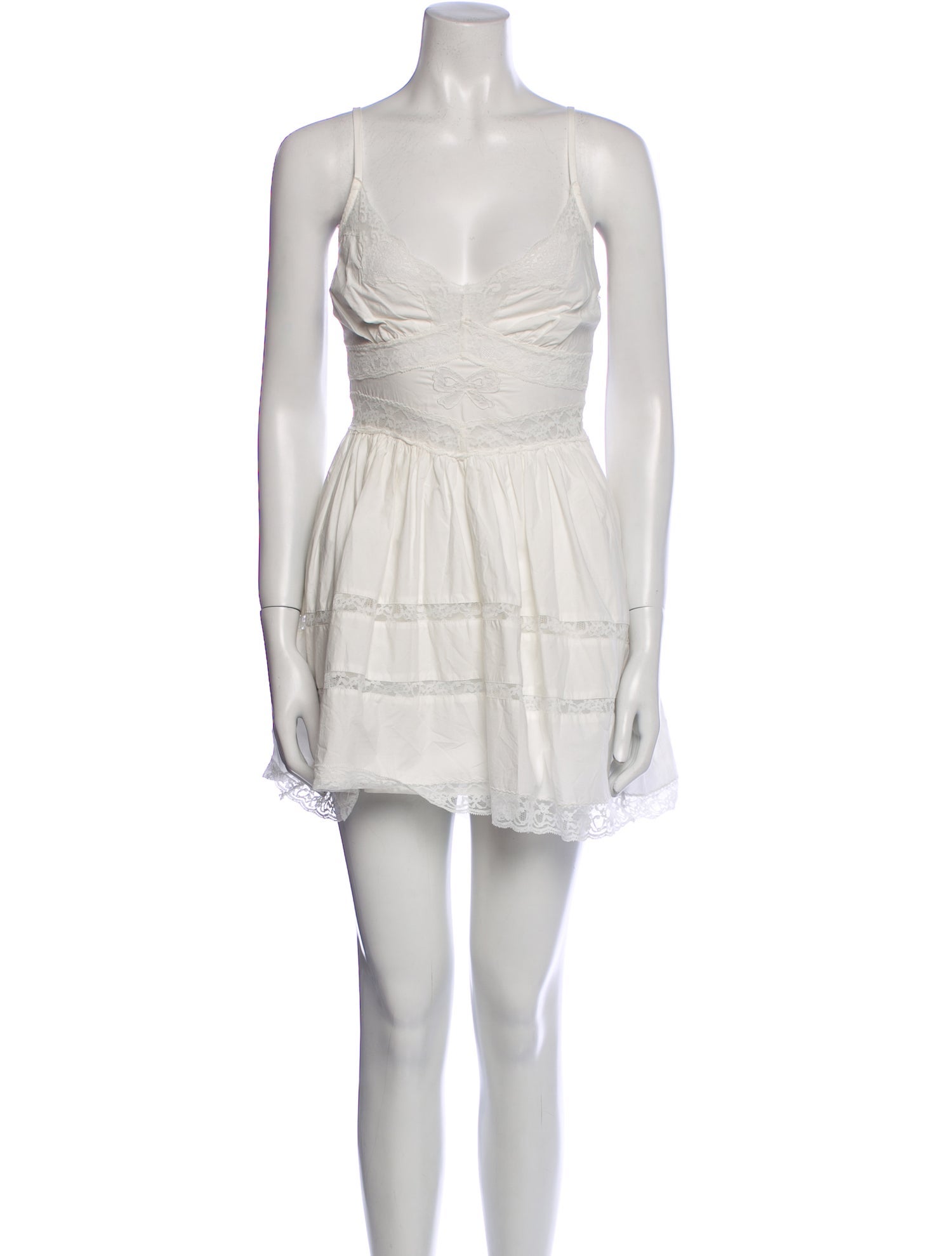 LoveShackFancy V-Neck Mini Dress