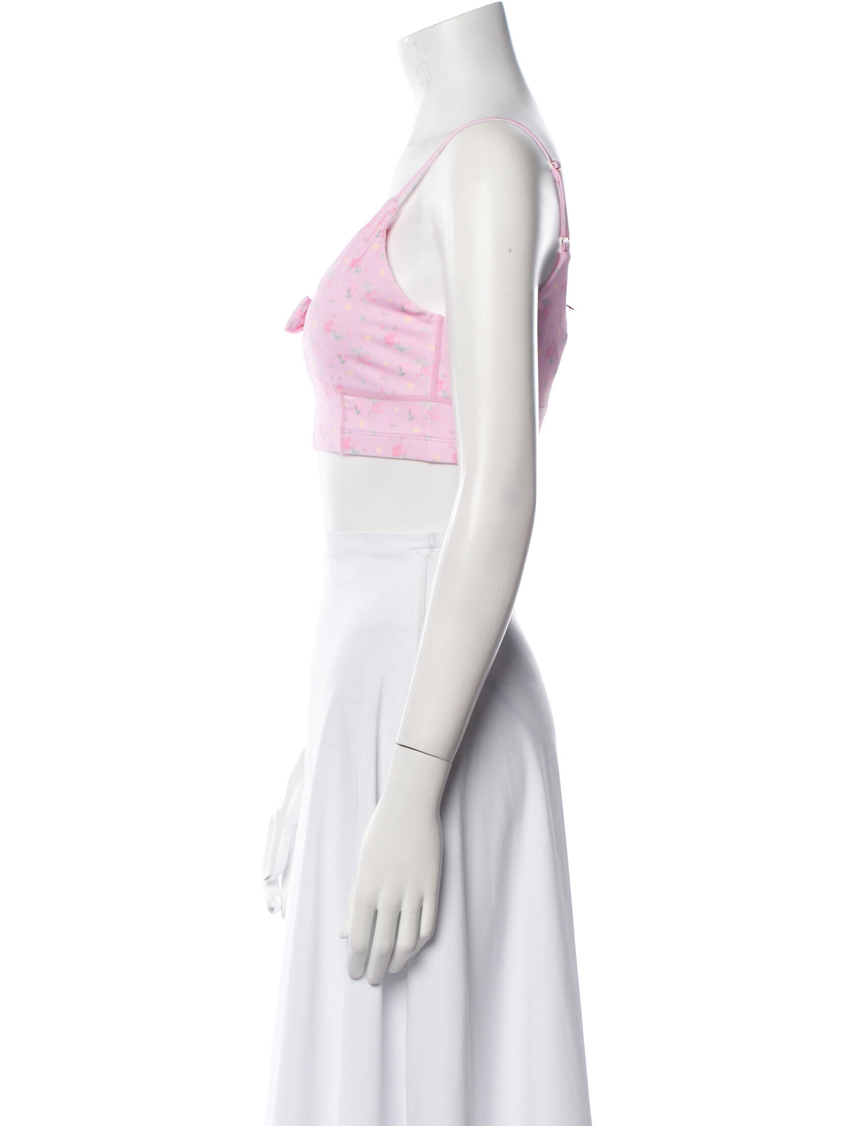 LoveShackFancy Nylon V-Neck Crop Top w/ Tags