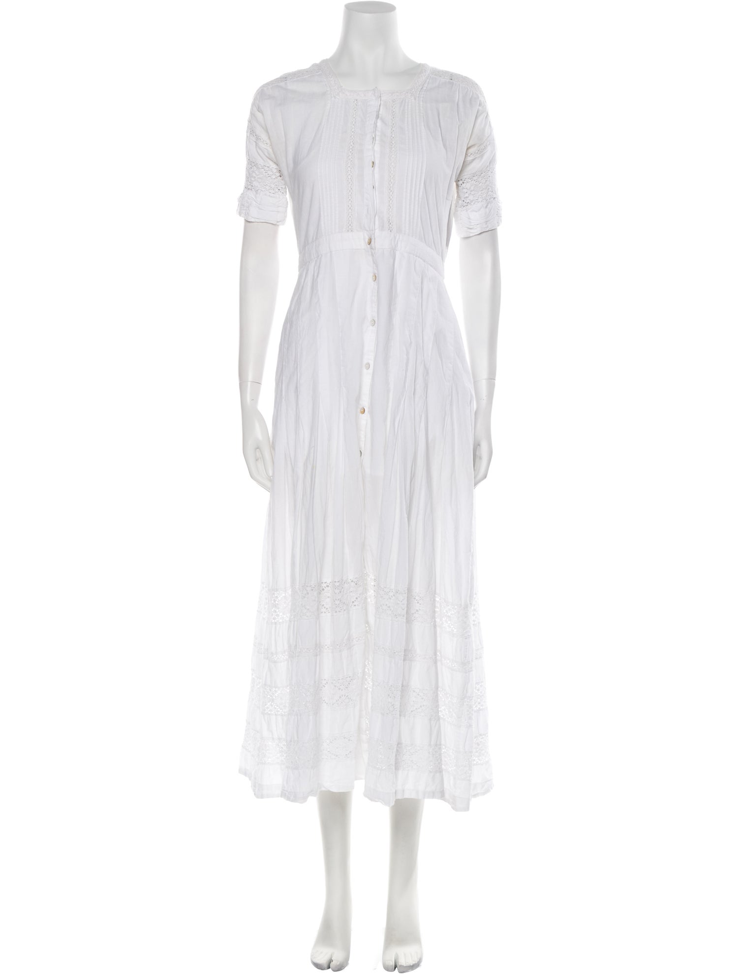 LoveShackFancy Crew Neck Long Dress