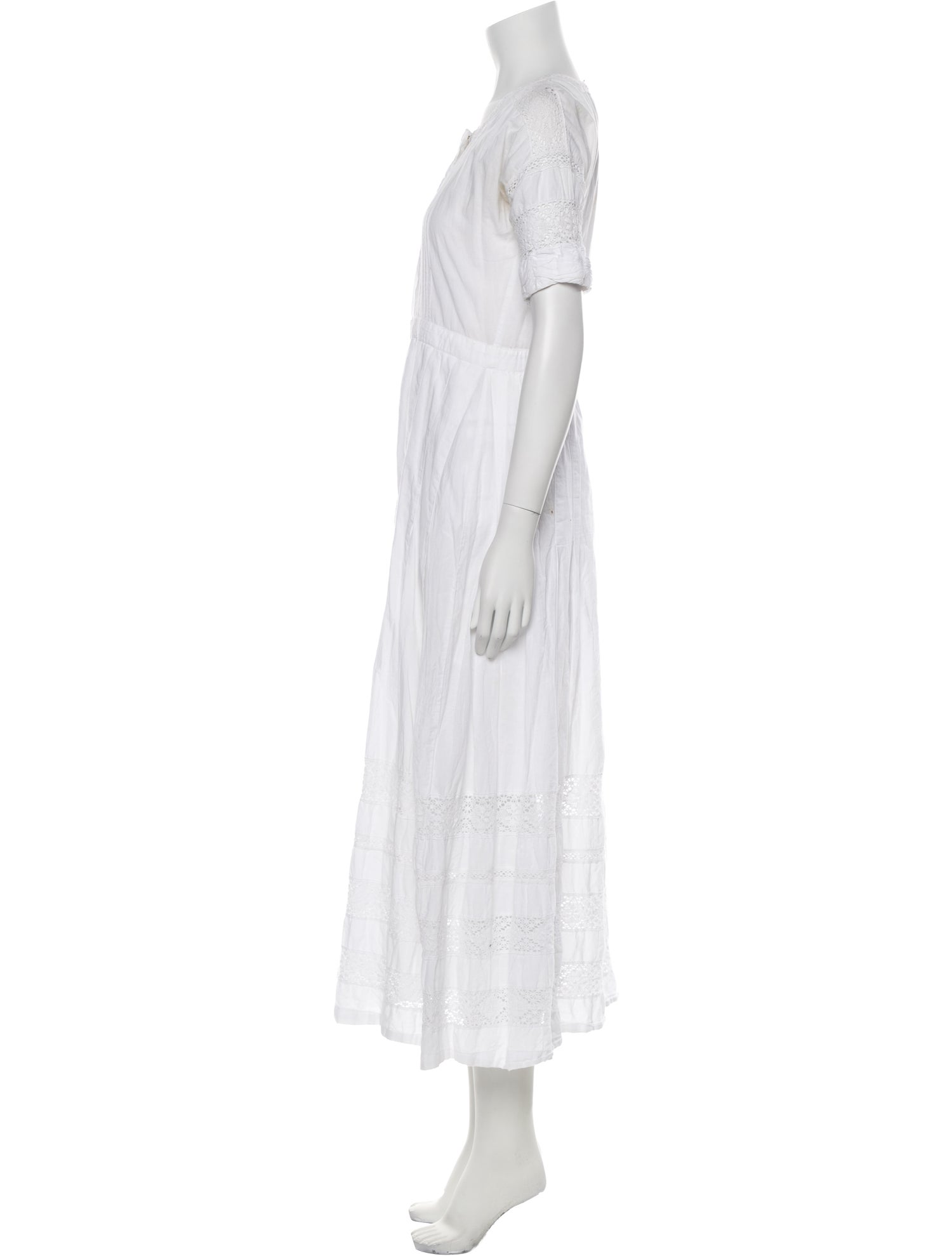 LoveShackFancy Crew Neck Long Dress