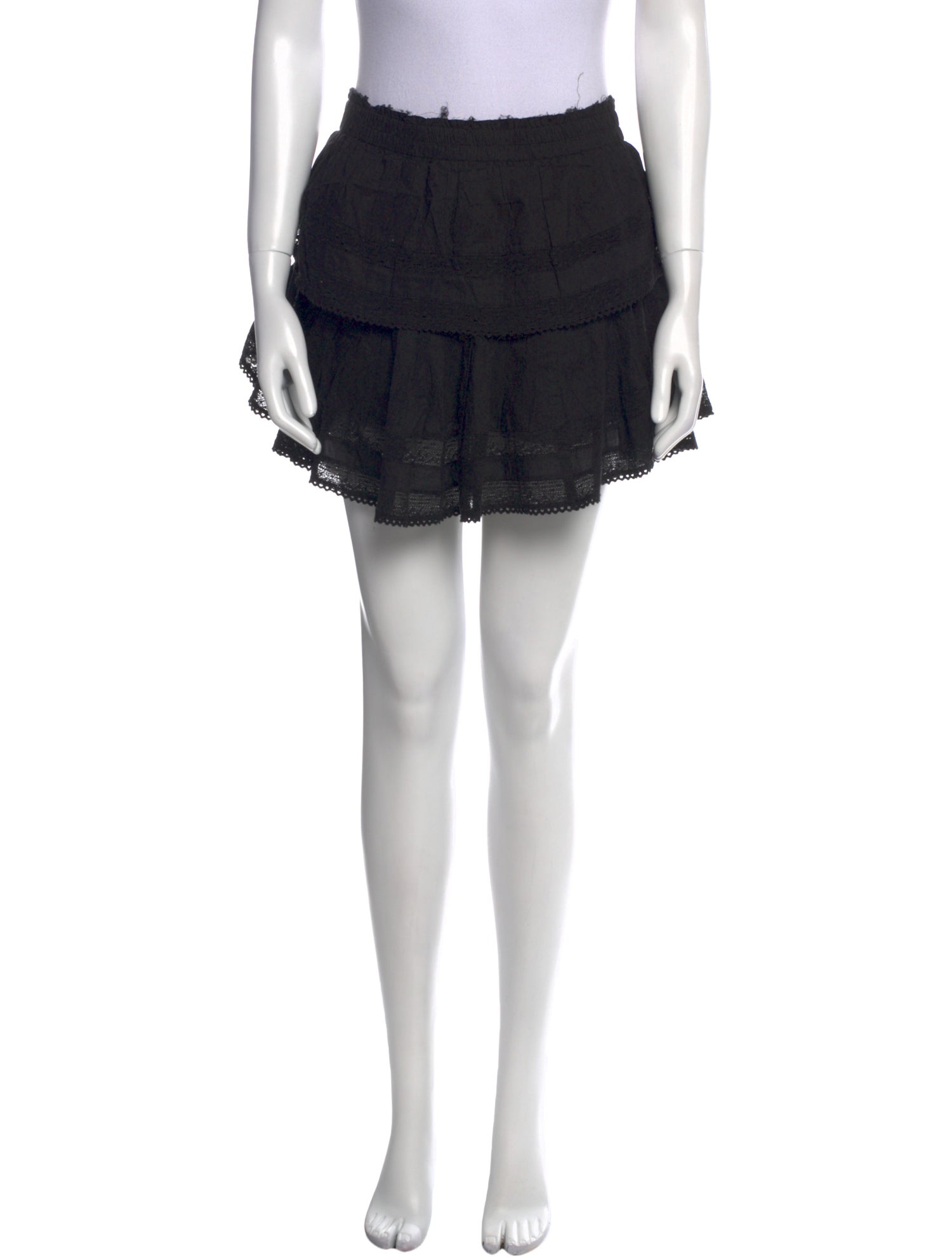 LoveShackFancy Raw-Edge Trim Mini Skirt