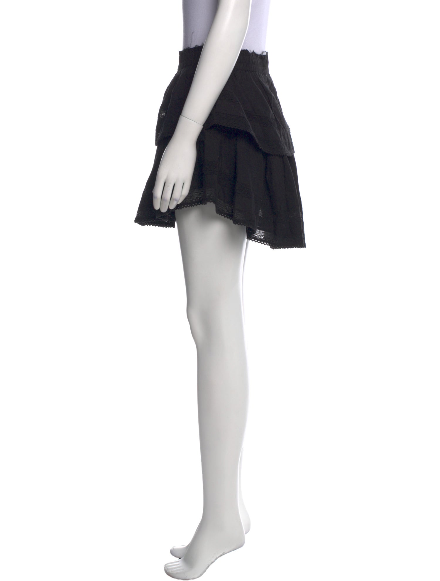 LoveShackFancy Raw-Edge Trim Mini Skirt