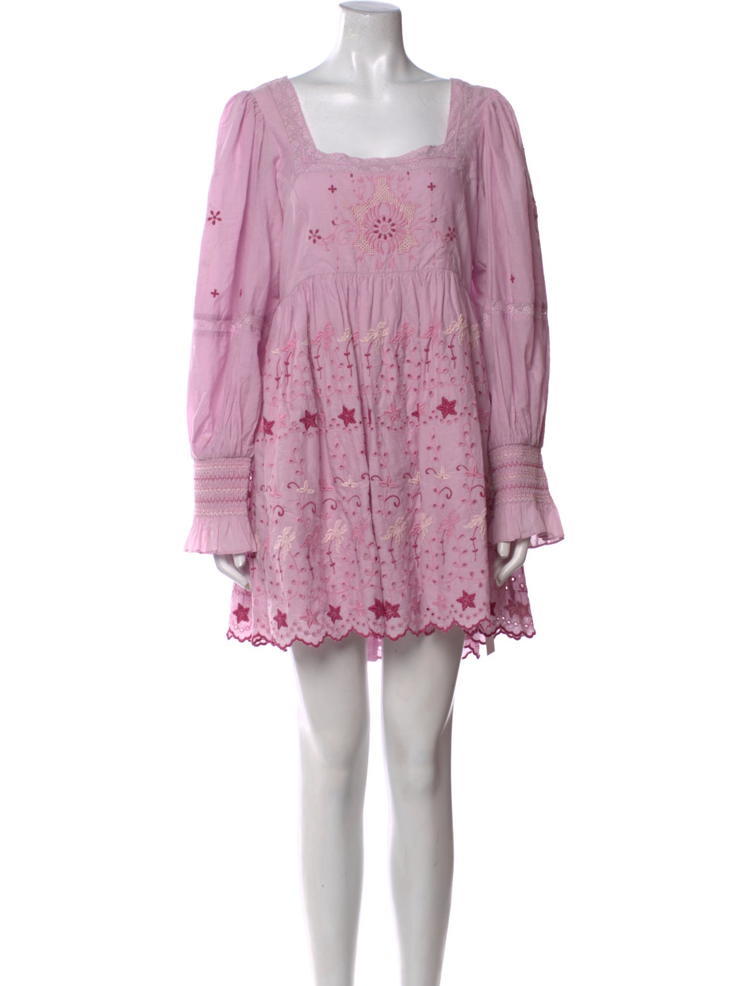 LoveShackFancy Floral Print Mini Dress