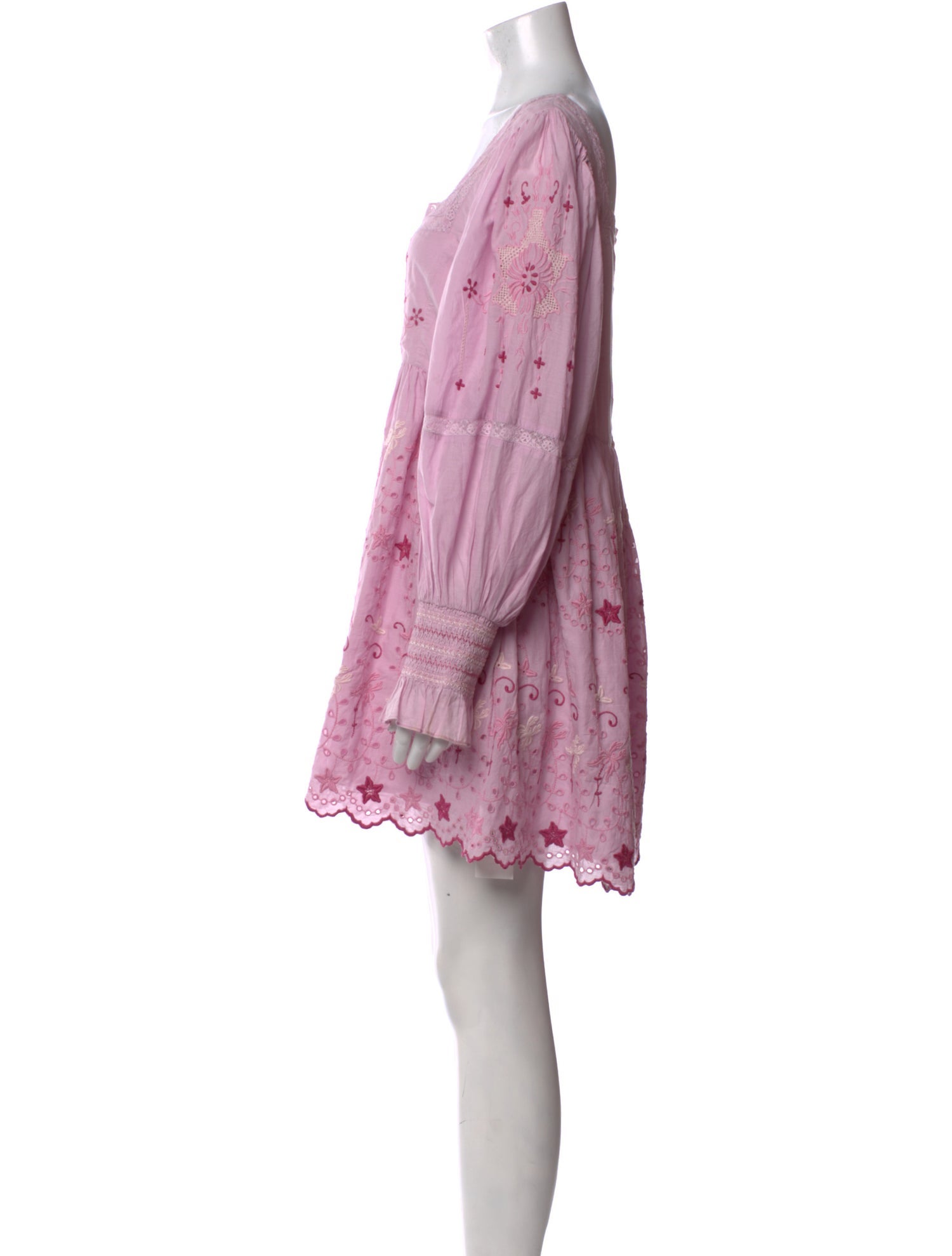 LoveShackFancy Floral Print Mini Dress