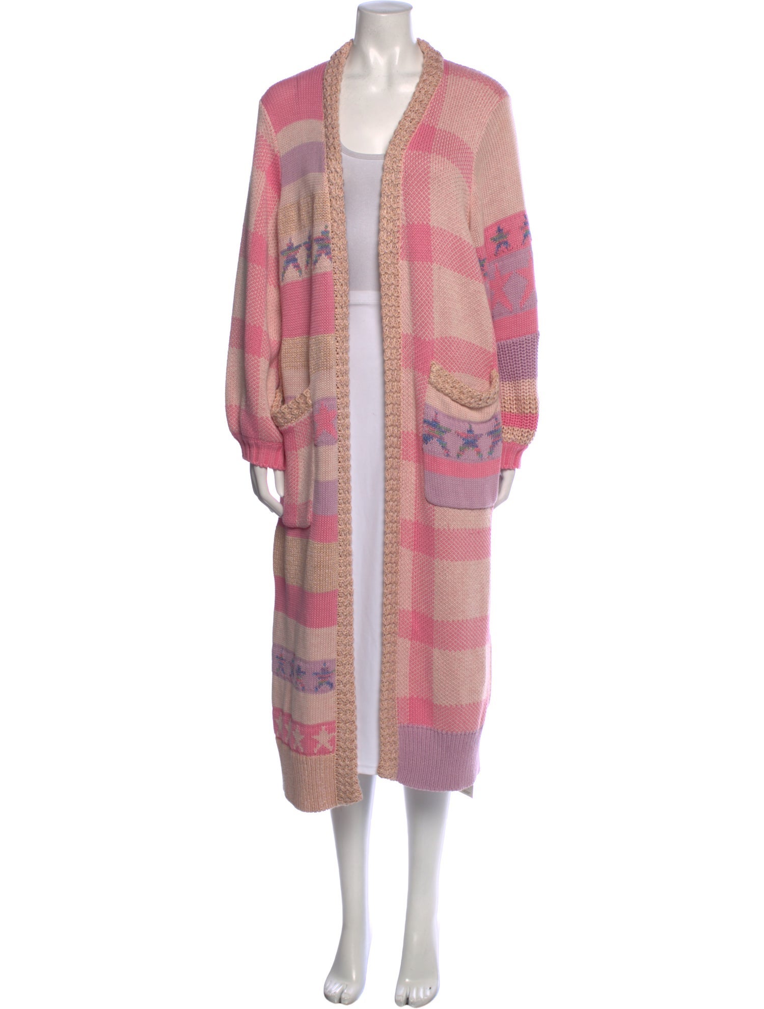 LoveShackFancy Striped Open Front Sweater