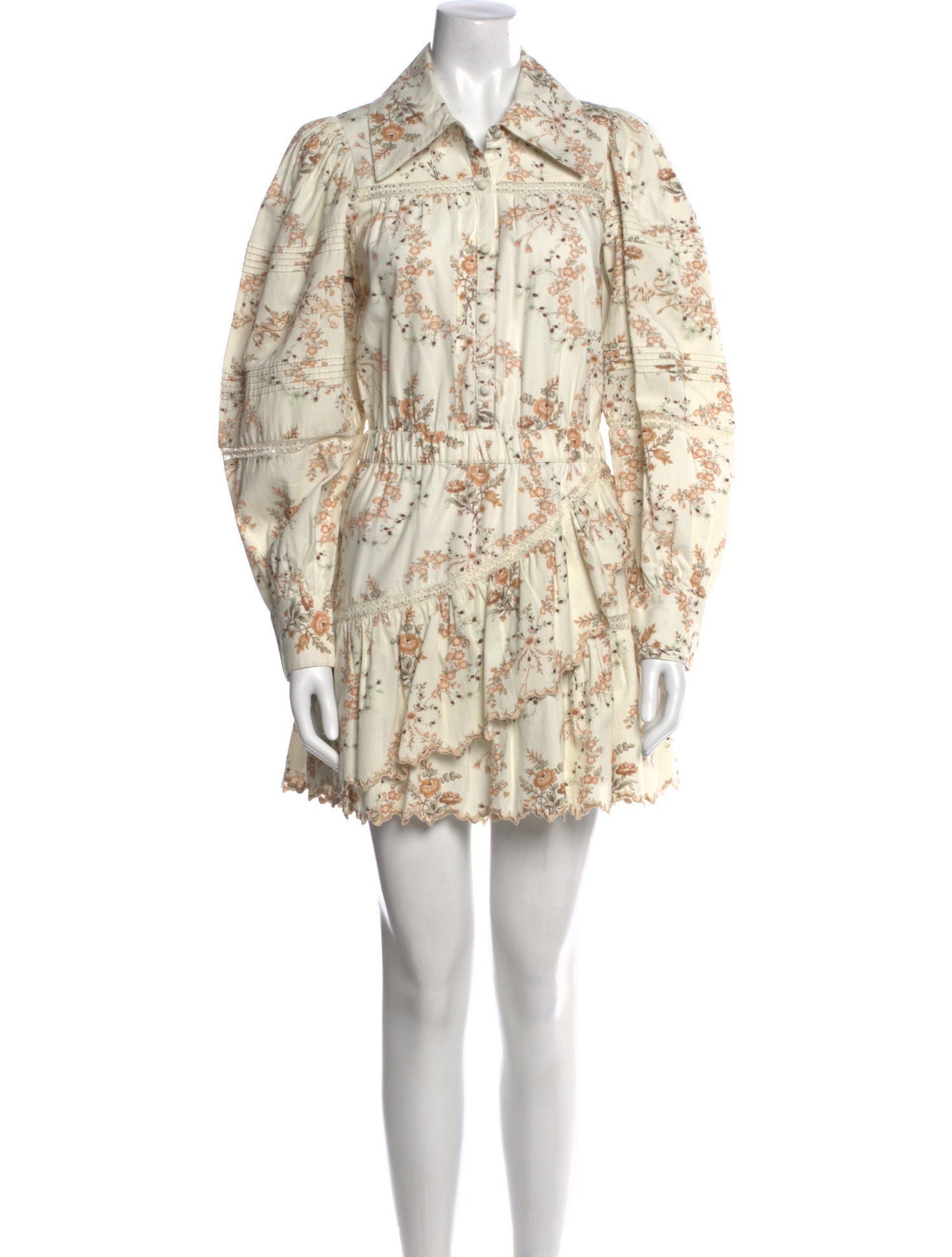 LoveShackFancy Floral Print Mini Dress