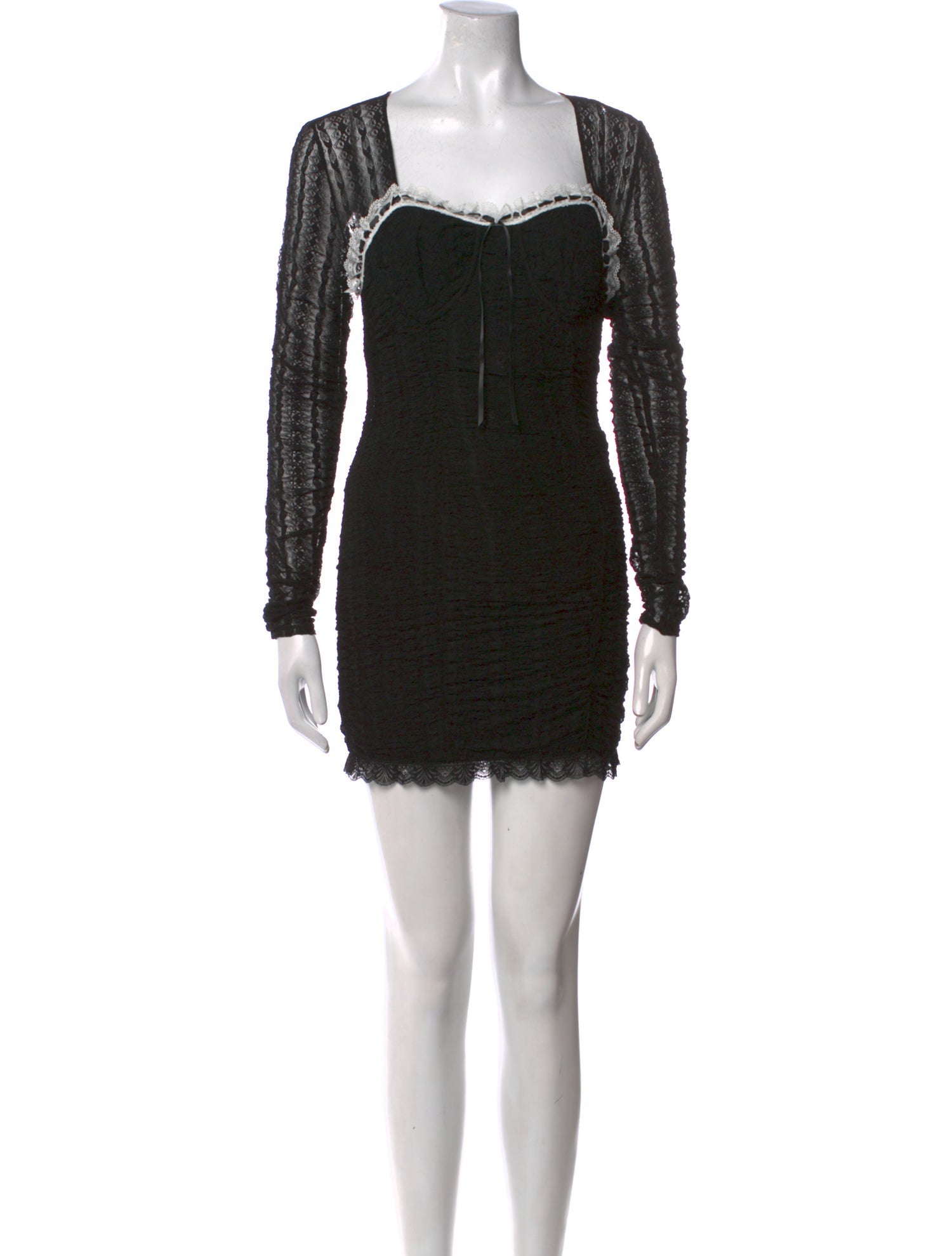 LoveShackFancy Square Neckline Mini Dress