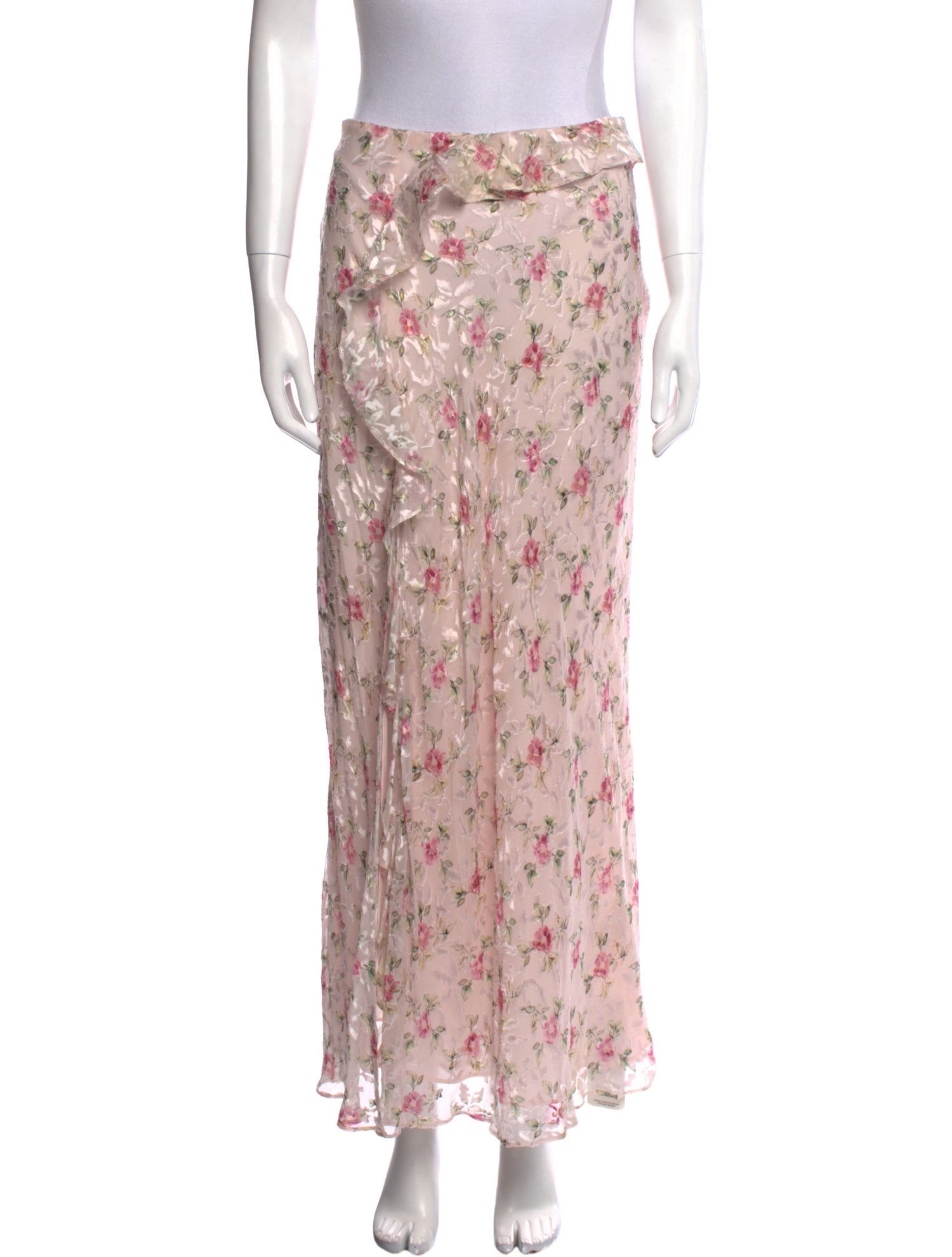 LoveShackFancy Floral Print Midi Length Skirt