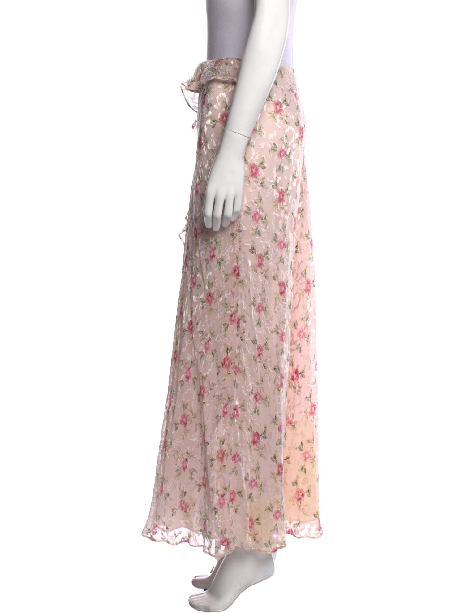 LoveShackFancy Floral Print Midi Length Skirt