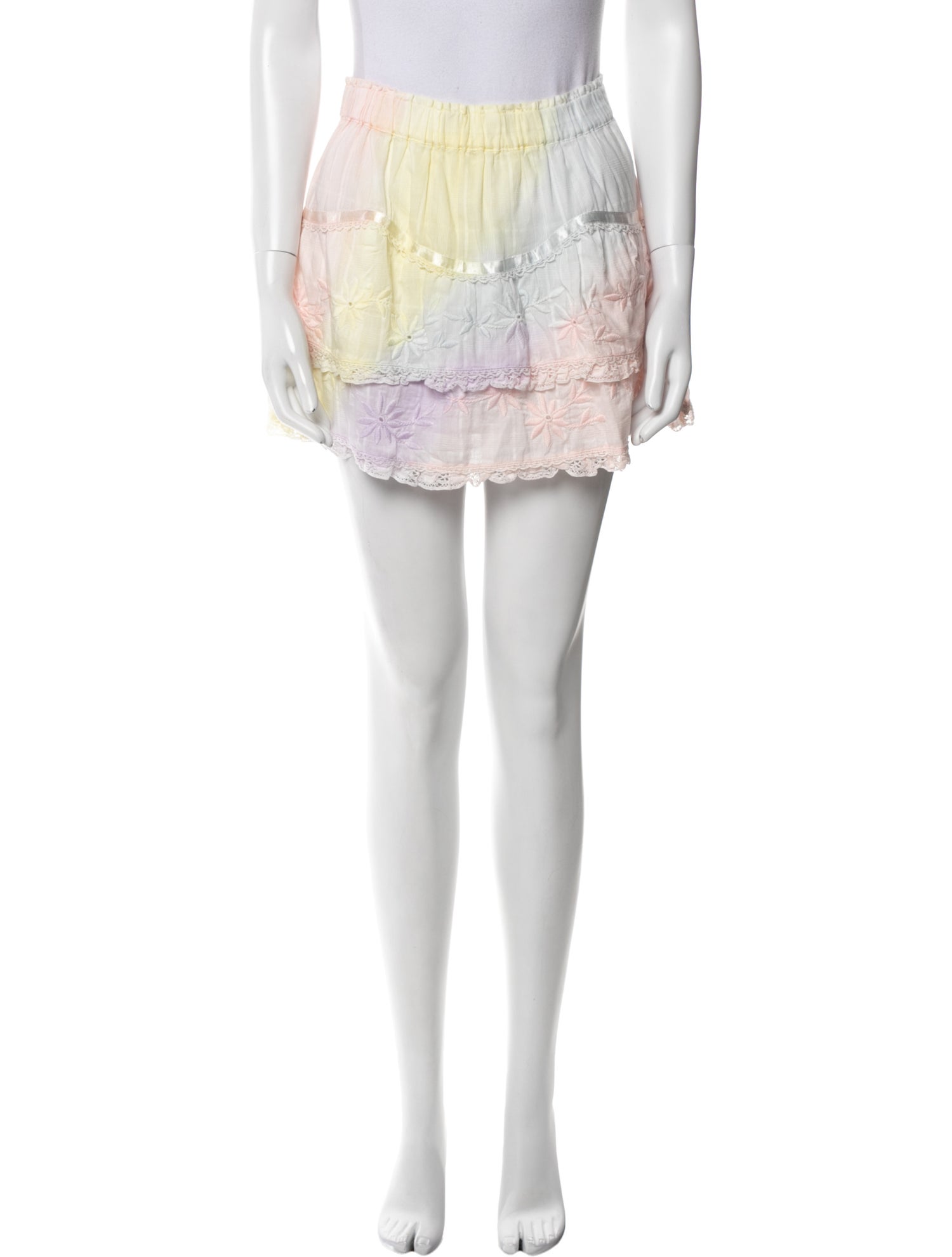 LoveShackFancy Colorblock Pattern Mini Skirt w/ Tags