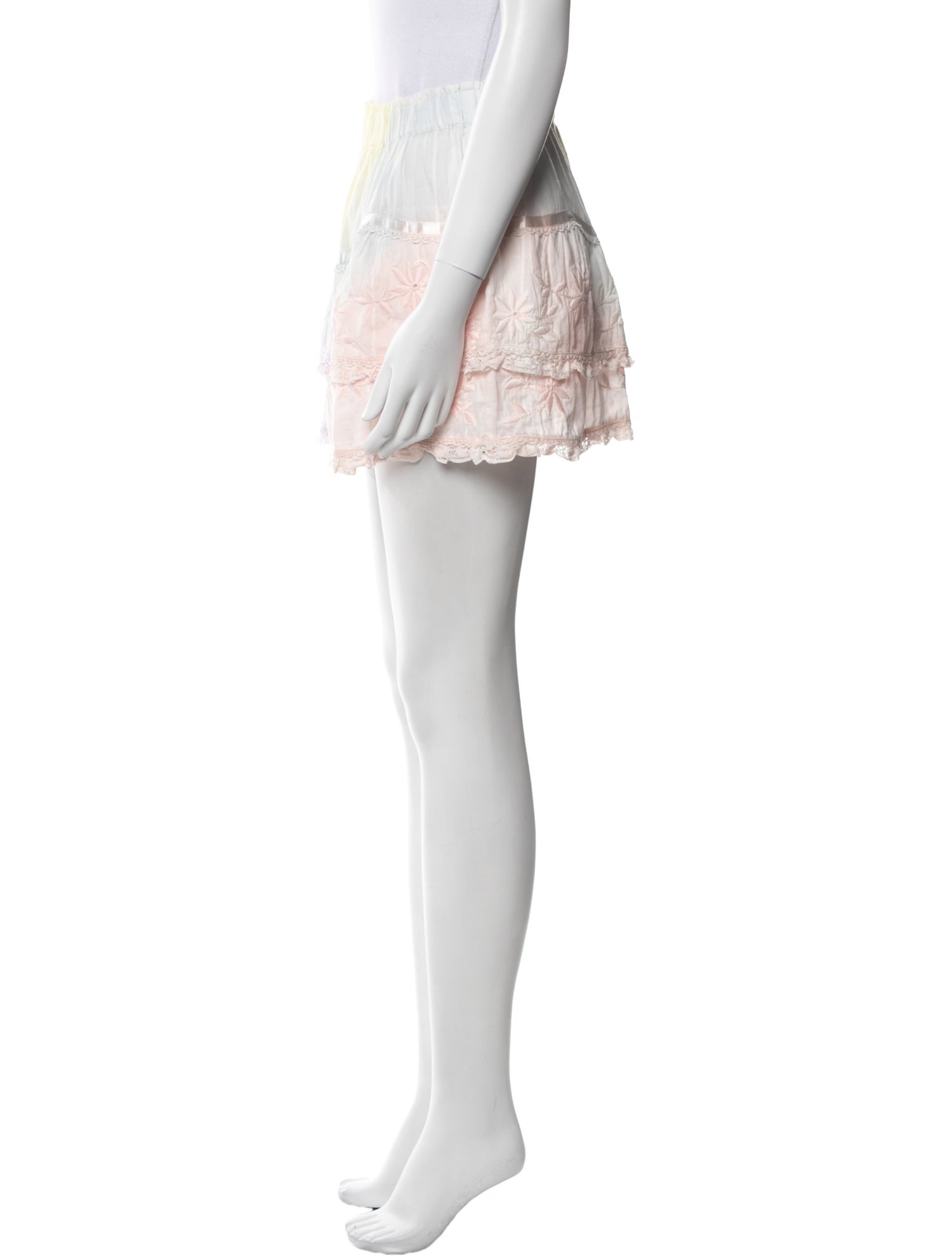 LoveShackFancy Colorblock Pattern Mini Skirt w/ Tags