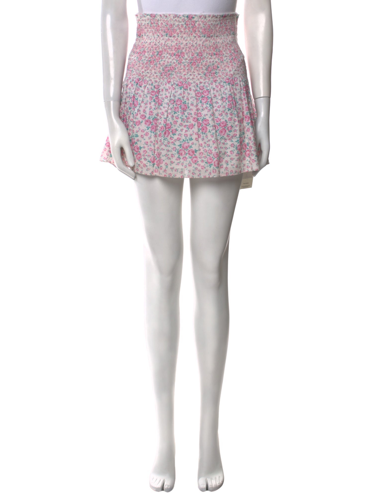 LoveShackFancy Floral Print Mini Skirt