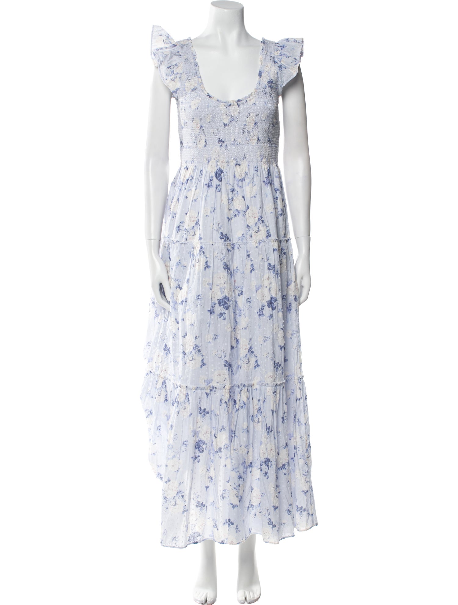 LoveShackFancy Floral Print Long Dress