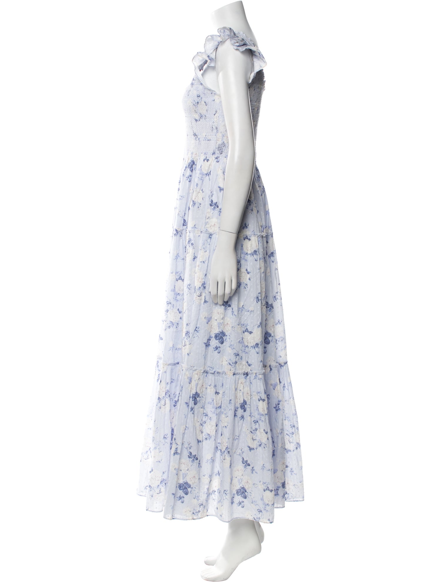 LoveShackFancy Floral Print Long Dress
