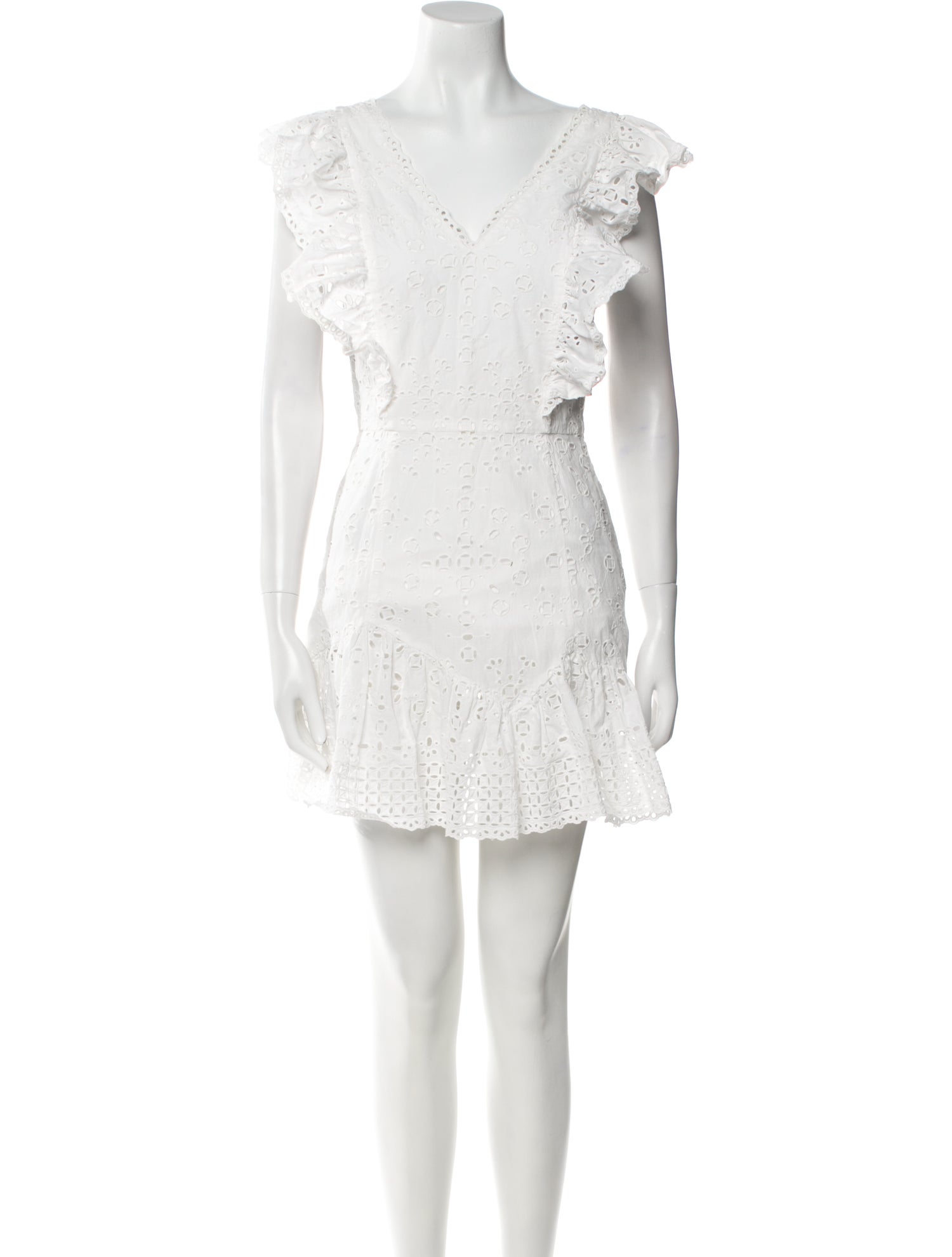 LoveShackFancy V-Neck Mini Dress