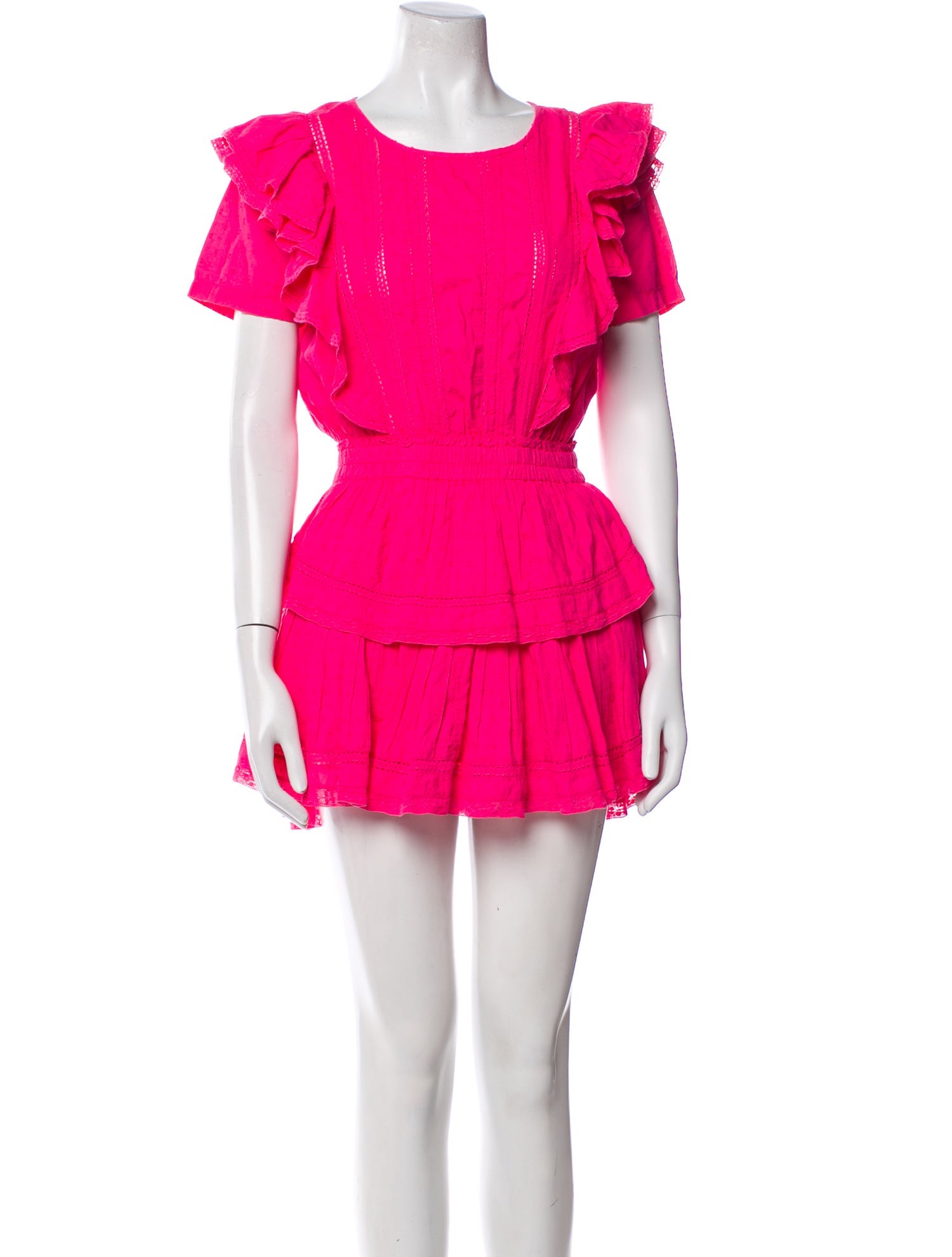 LoveShackFancy Scoop Neck Mini Dress