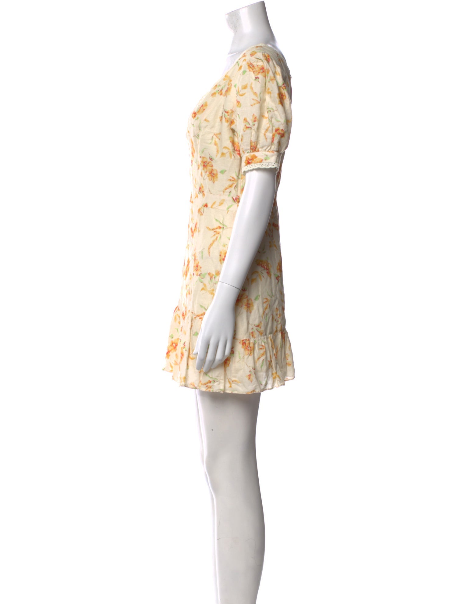 LoveShackFancy Floral Print Mini Dress