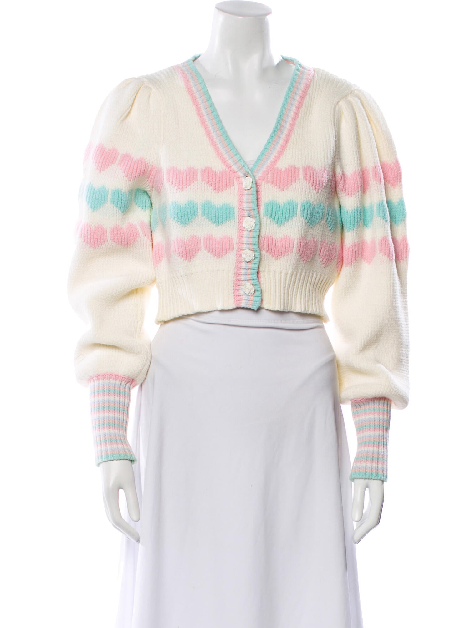 LoveShackFancy Striped V-Neck Sweater