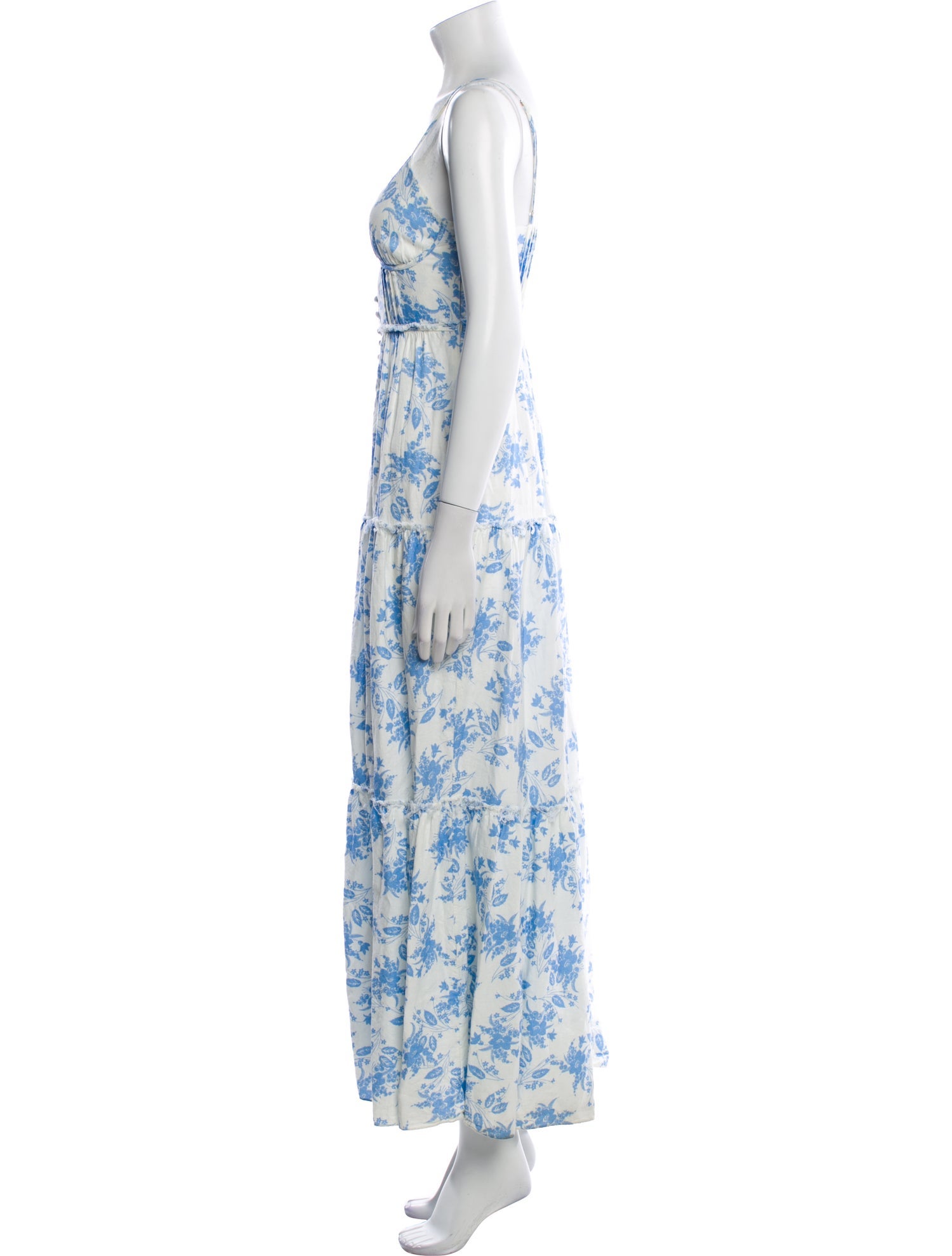 LoveShackFancy Floral Print Long Dress