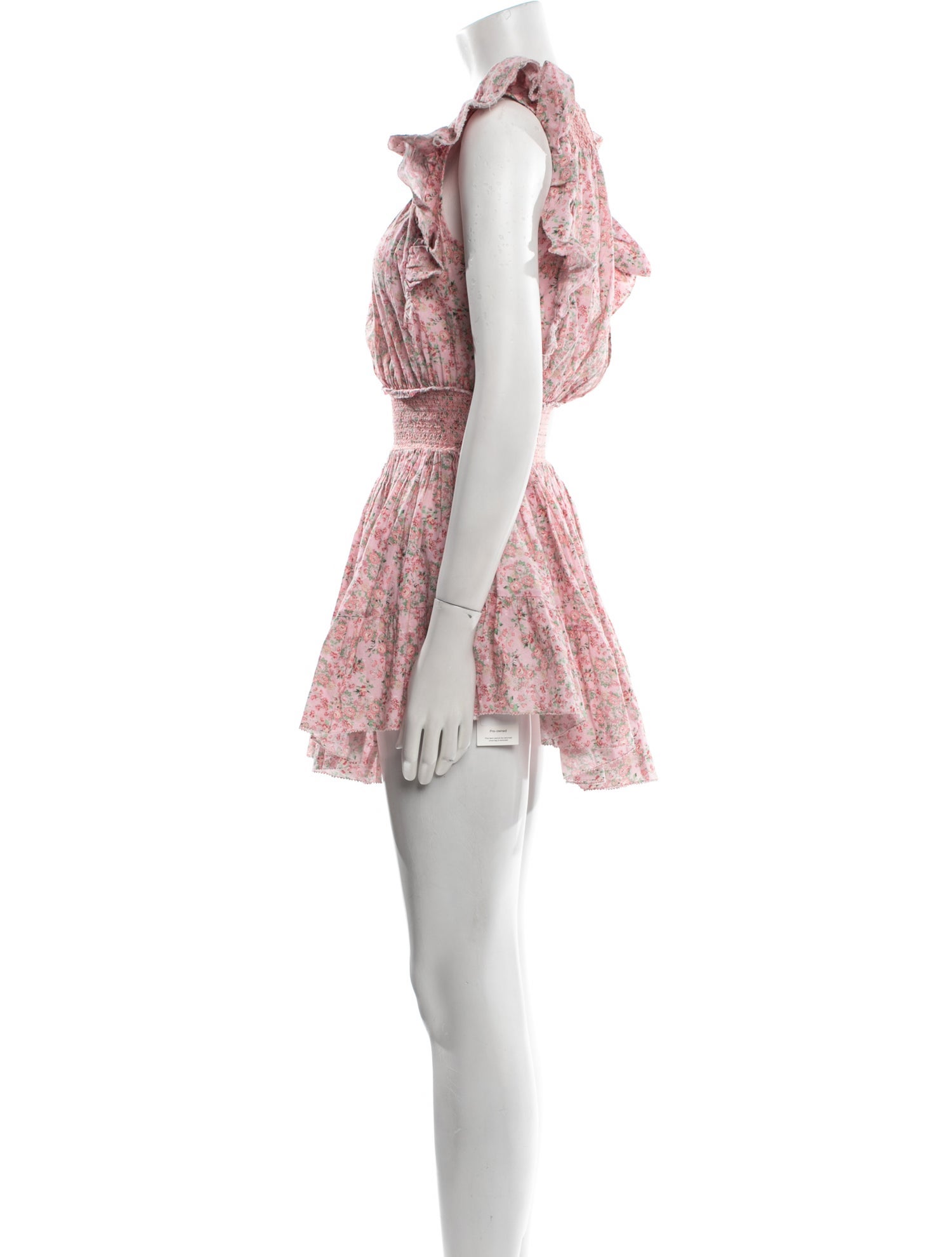 LoveShackFancy Floral Print Mini Dress