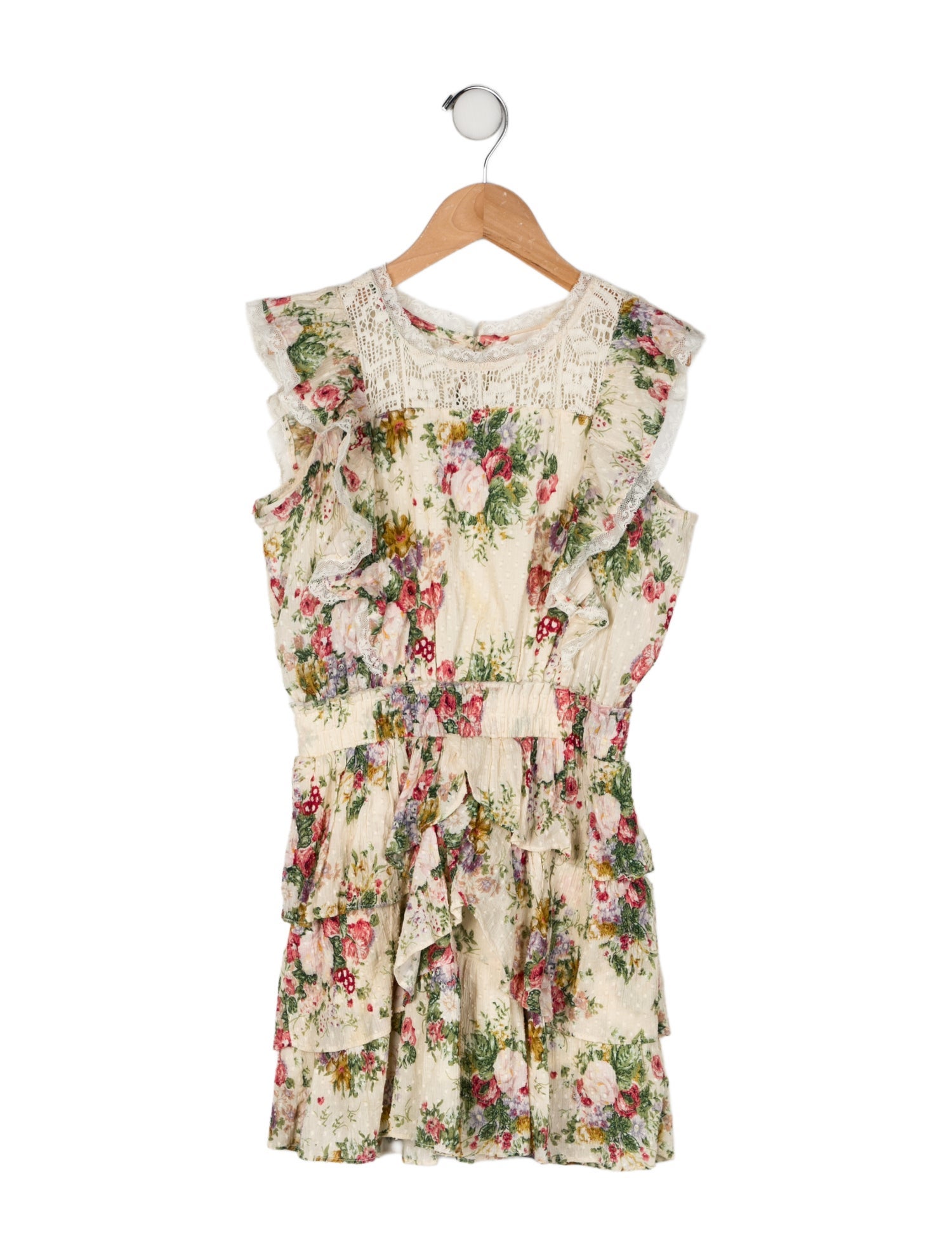 LoveShackFancy Girls' Floral Printed Sleeveless Dress