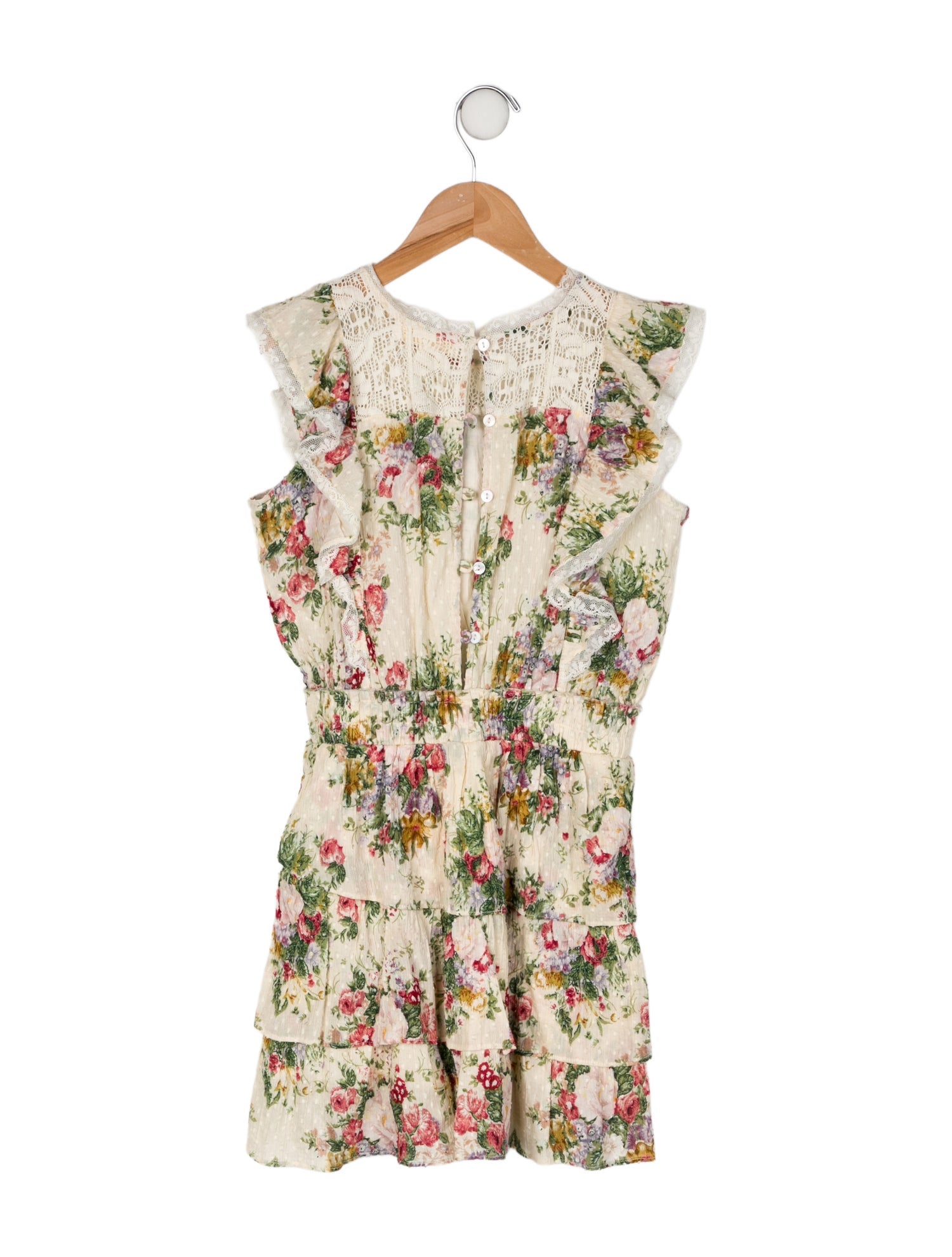 LoveShackFancy Girls' Floral Printed Sleeveless Dress