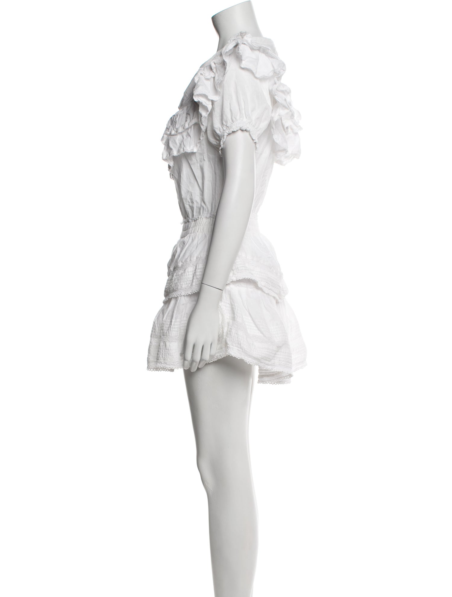 LoveShackFancy V-Neck Mini Dress