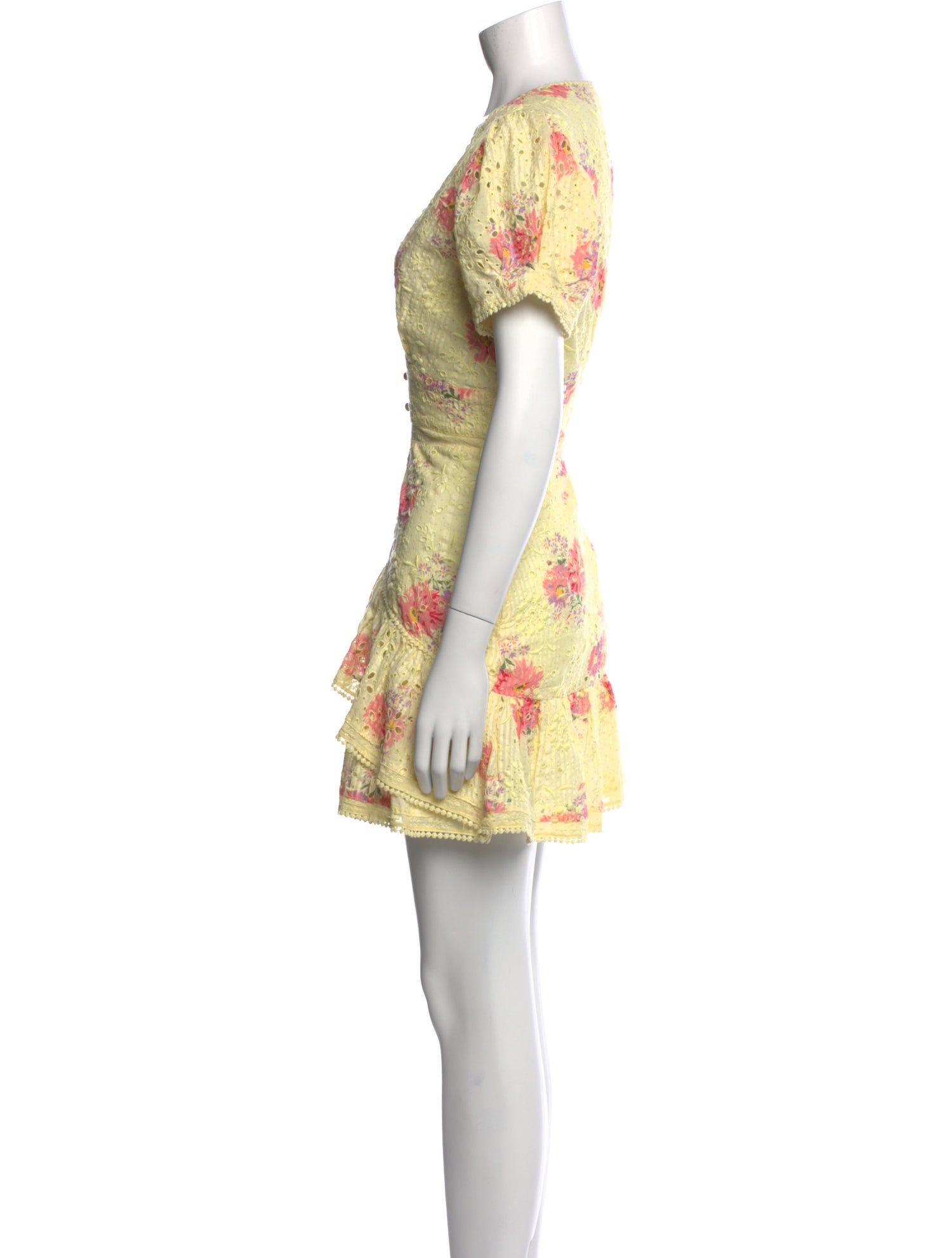 LoveShackFancy Floral Print Mini Dress